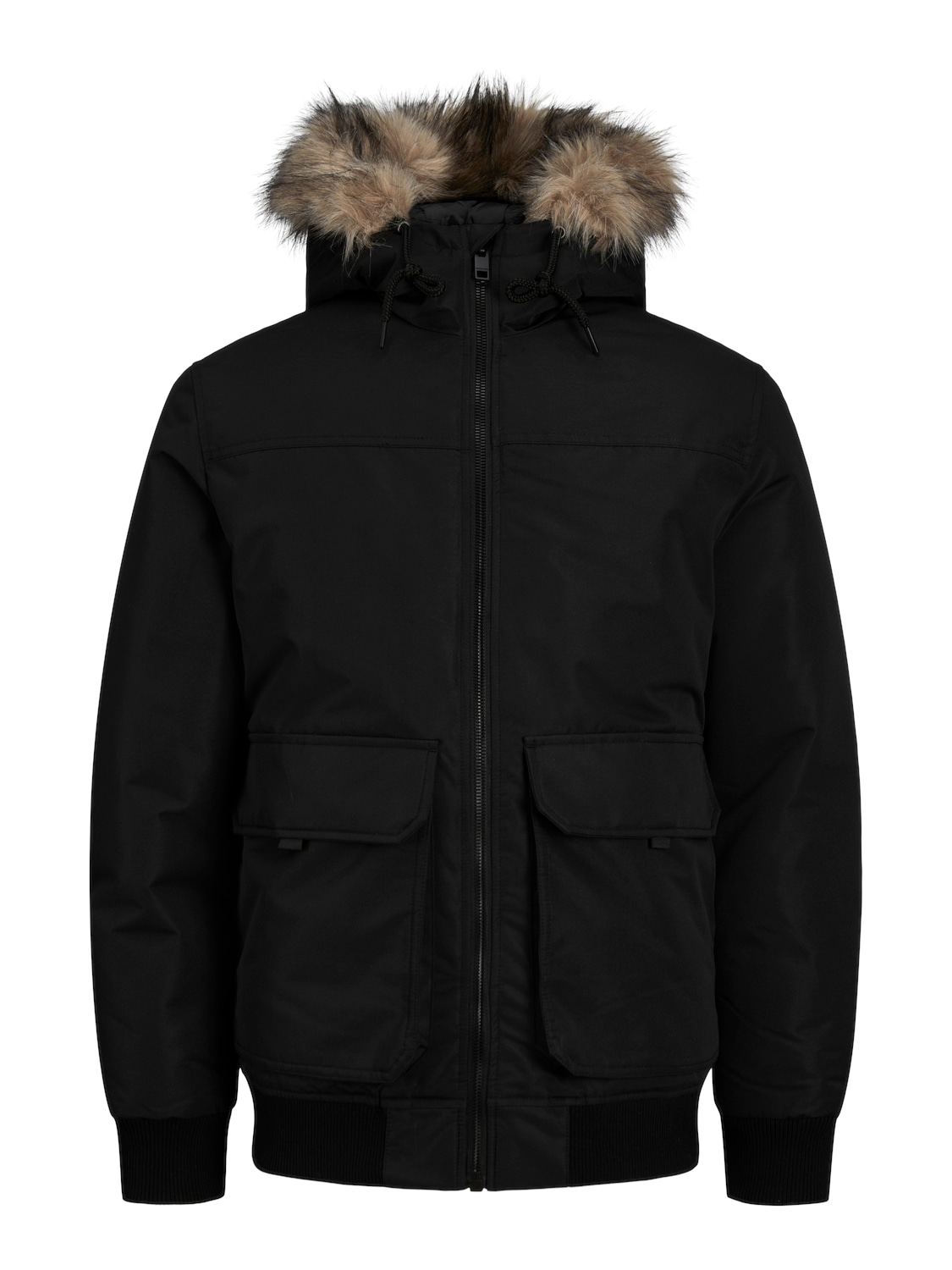 Jack & Jones Bomberjacke »JJCONSTRUCT FAUX FUR BOMBER«, mit Kapuze, Kapuze mit abnehmbarem Kunstfell-Rand