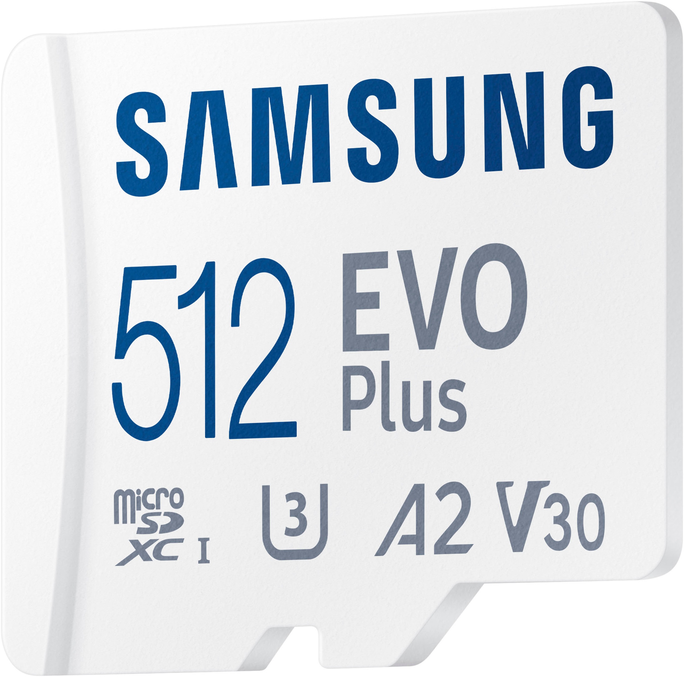 Samsung Speicherkarte »EVO Plus (2024) 512GB inkl. SD-Adapter«, (Video Speed Class 30 (V30)/UHS Speed Class 3 (U3) 160 MB/s Lesegeschwindigkeit)