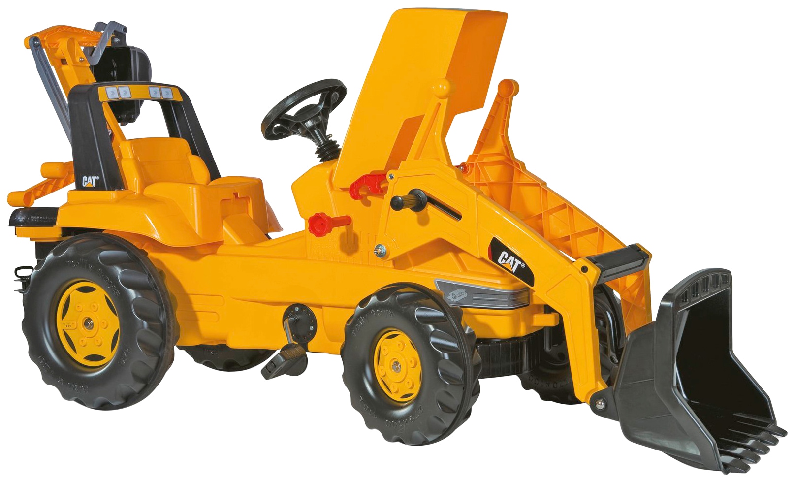 rolly toys® Tretfahrzeug »CAT«, Kindertraktor mit Lader und Heckbagger