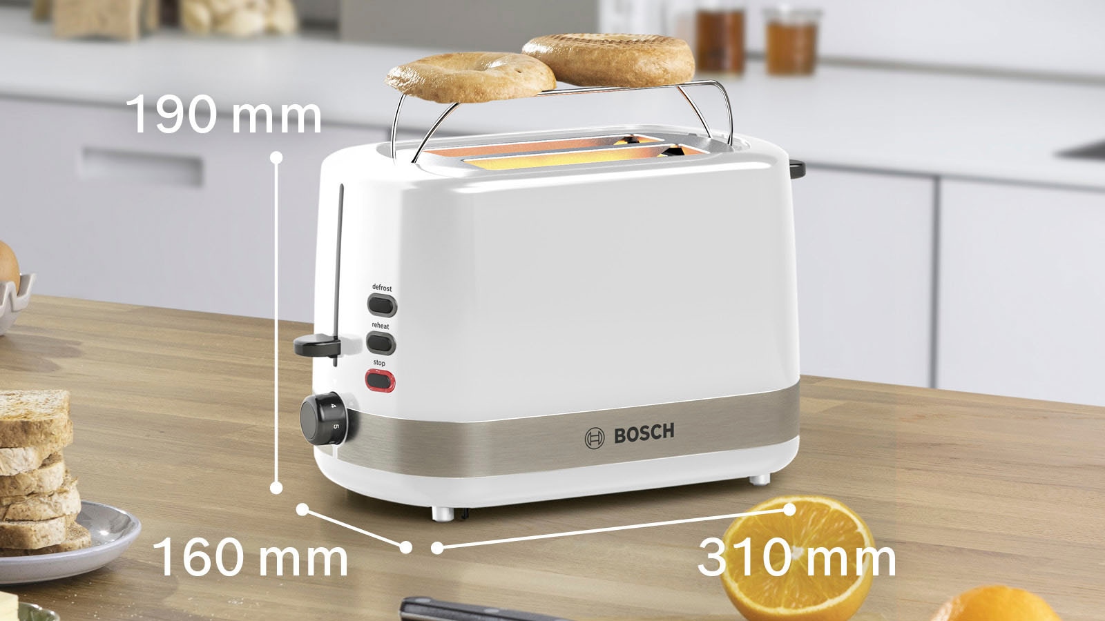 BOSCH Toaster »TAT6A511«, 2 Schlitze, für 2 Scheiben, 800 W