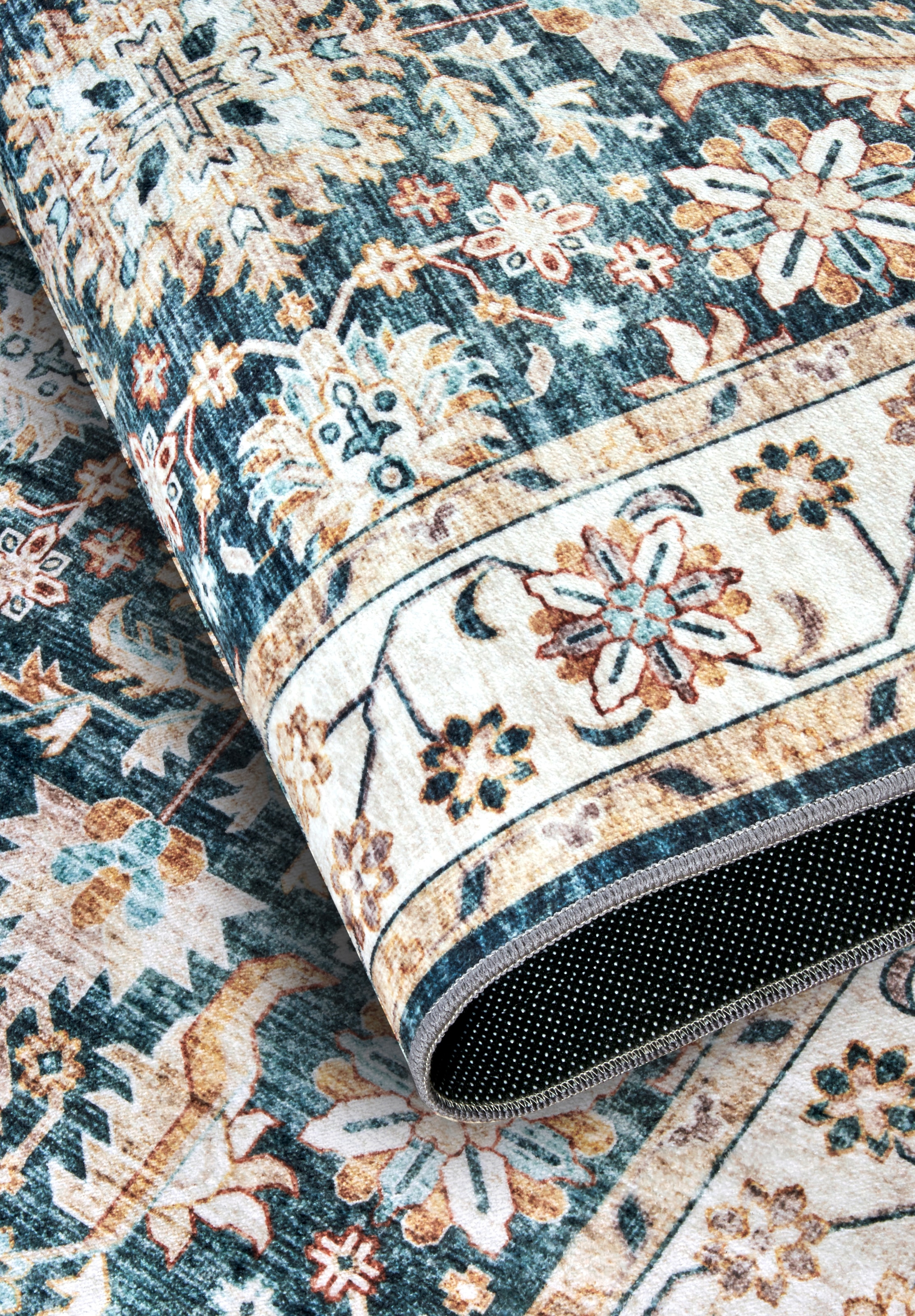 ELLE DECORATION Teppich »Saveh«, rechteckig, 5 mm Höhe, Kurzflor, Anti Rutsch, Vintage, Klassisch, Wohnzimmer, Flur