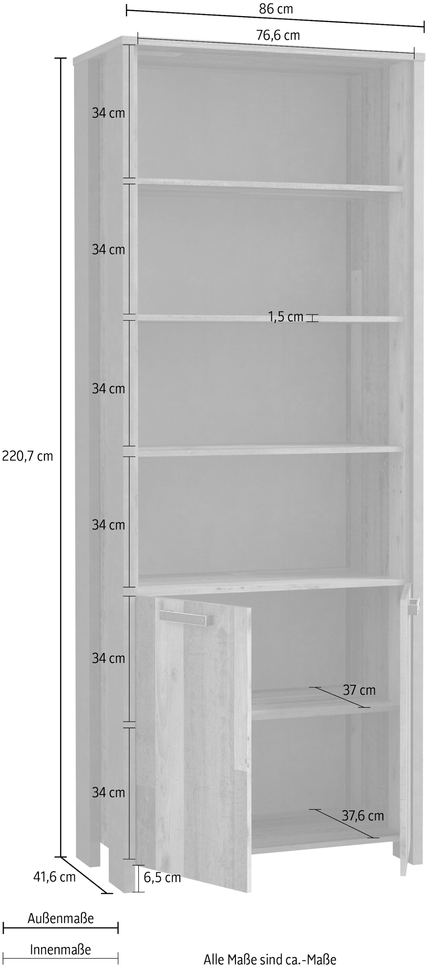 FORTE Aktenregal »Clif«, Bücherregal, Breite 86 cm, viel Stauraum