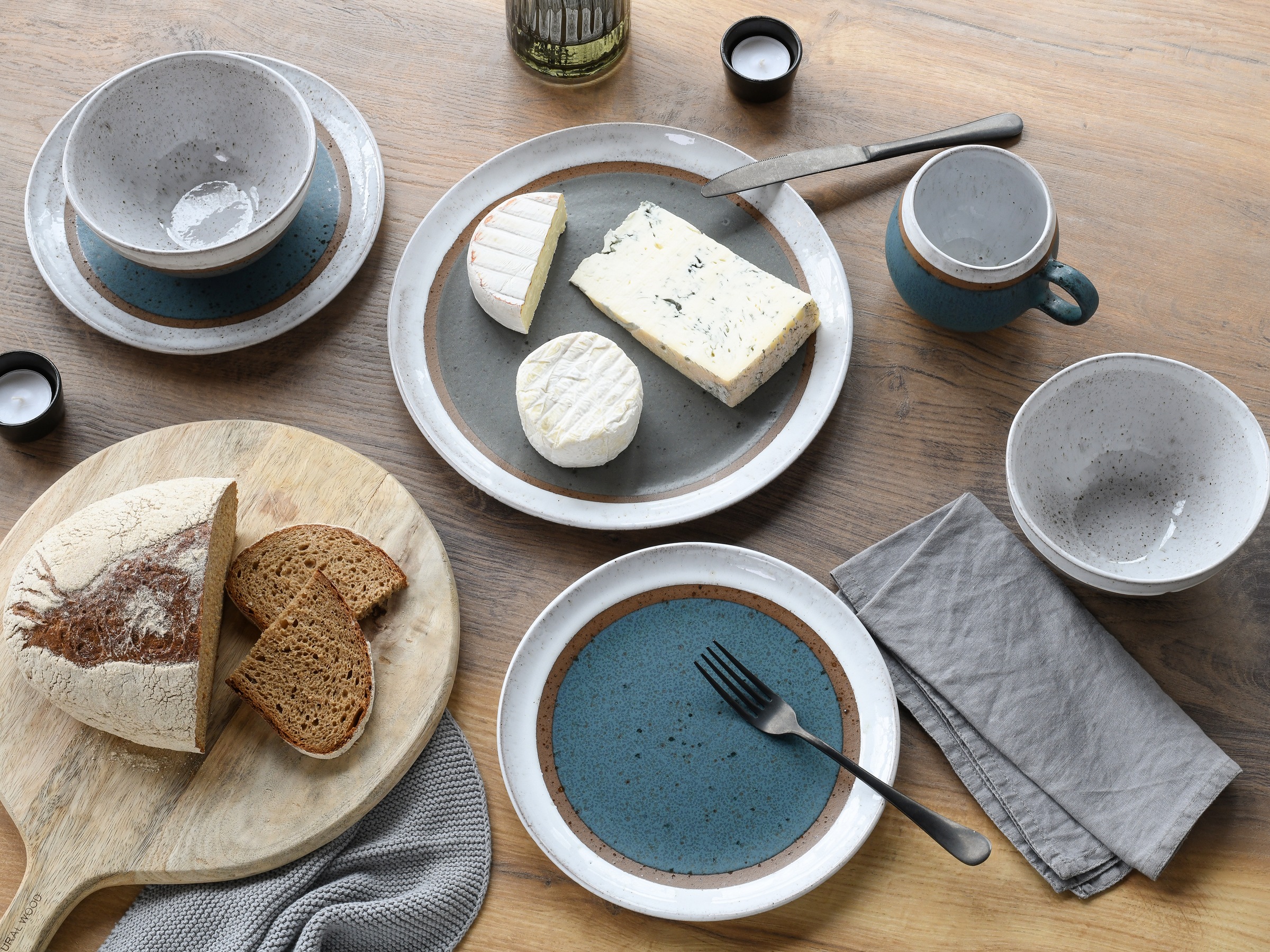 CreaTable Kombiservice »Geschirr-Set Fjord« Service, skandinavisches Design, 8 Teile für 2 Personen