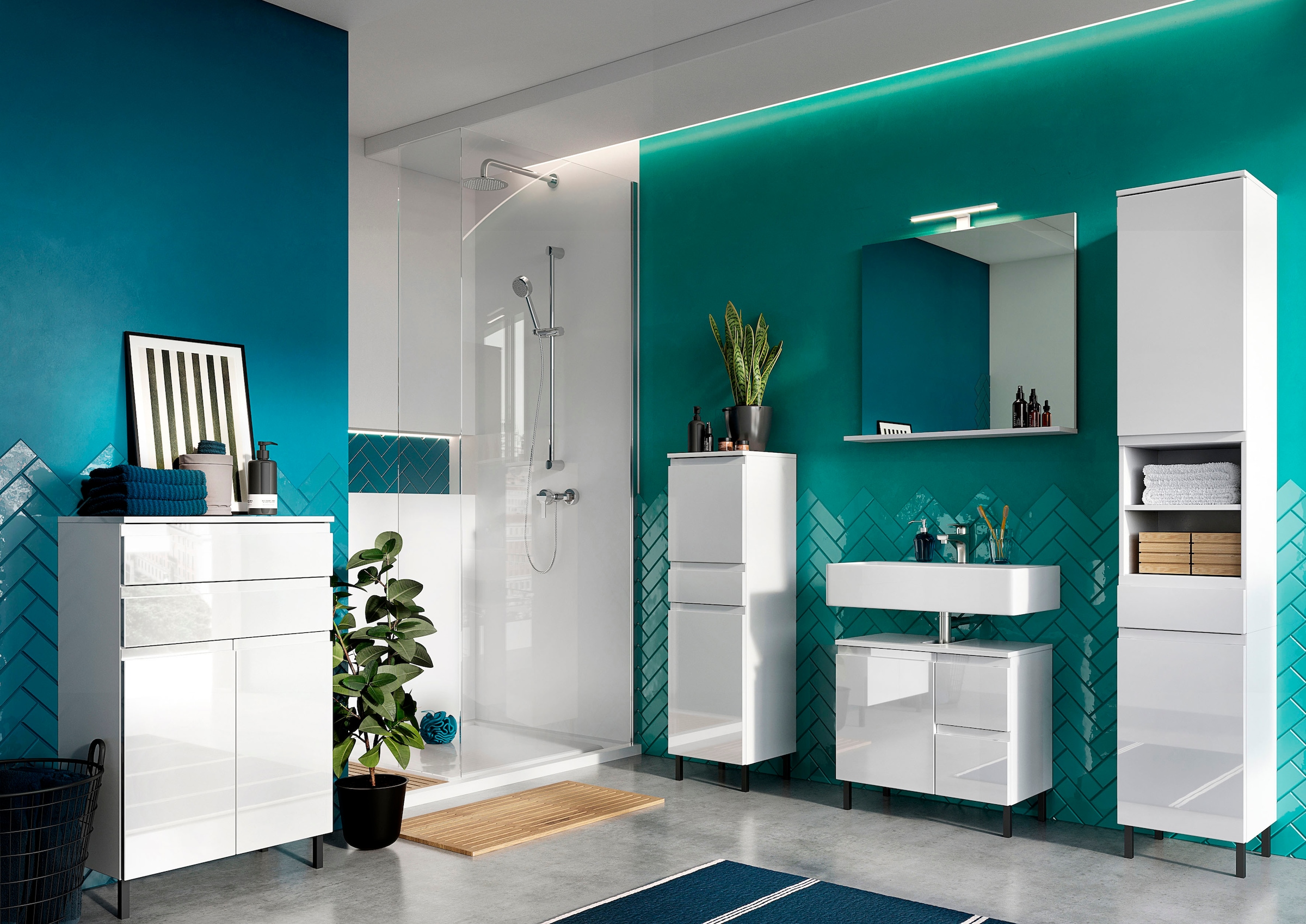GERMANIA Midischrank »Scantic«, (1 St.), mit griffloser Optik