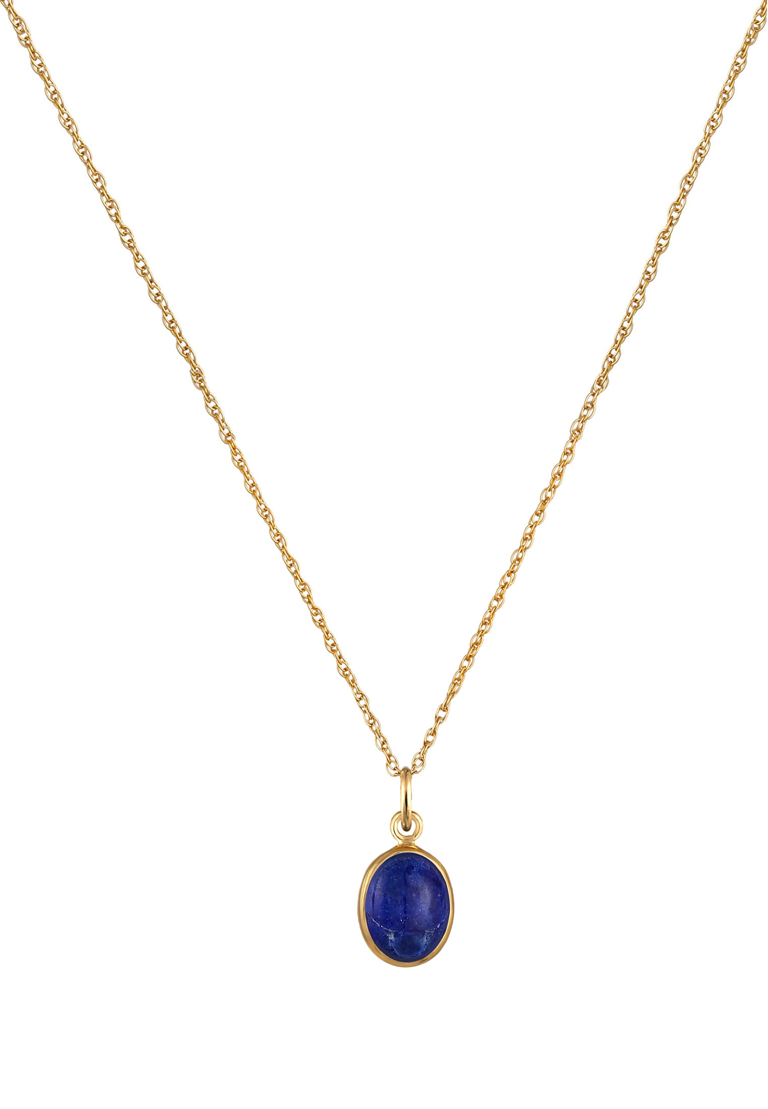 Elli Silberkette »Halskette Lapislazuli Anhänger Edelstein Oval 925 Silber«