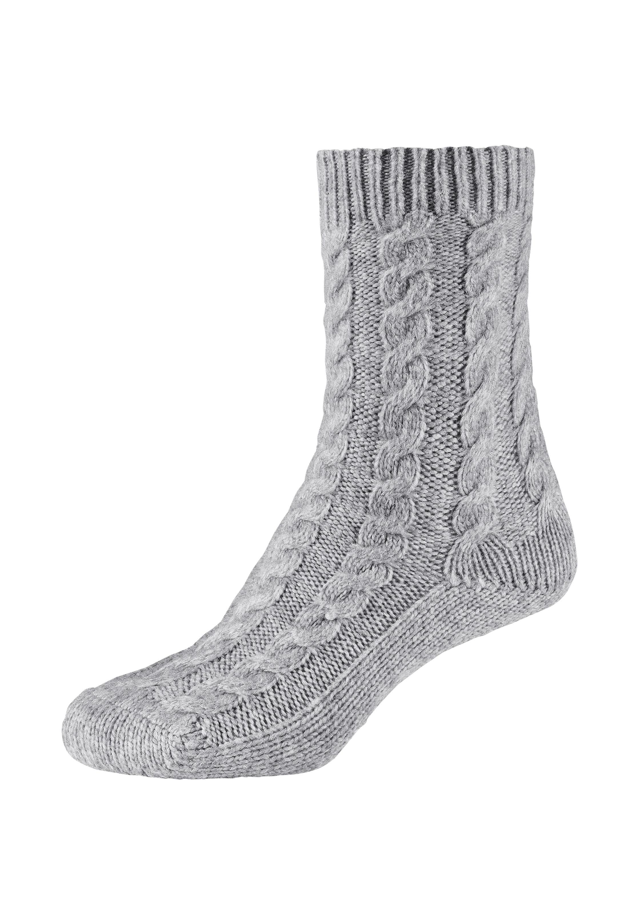 Camano Socken »warm & cozy«, (2 Paar), mit Zopfmuster, Rippenbündchen