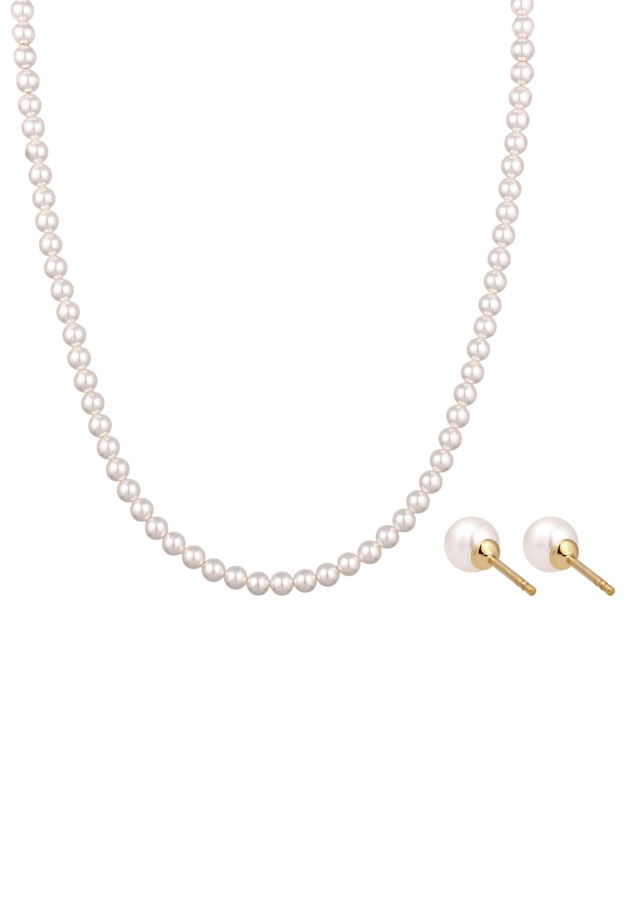 Elli Ohrring und Ketten Set »Schmuckset mit Perlen von Swarovski® Weiß 925 Sterling Silber« ()