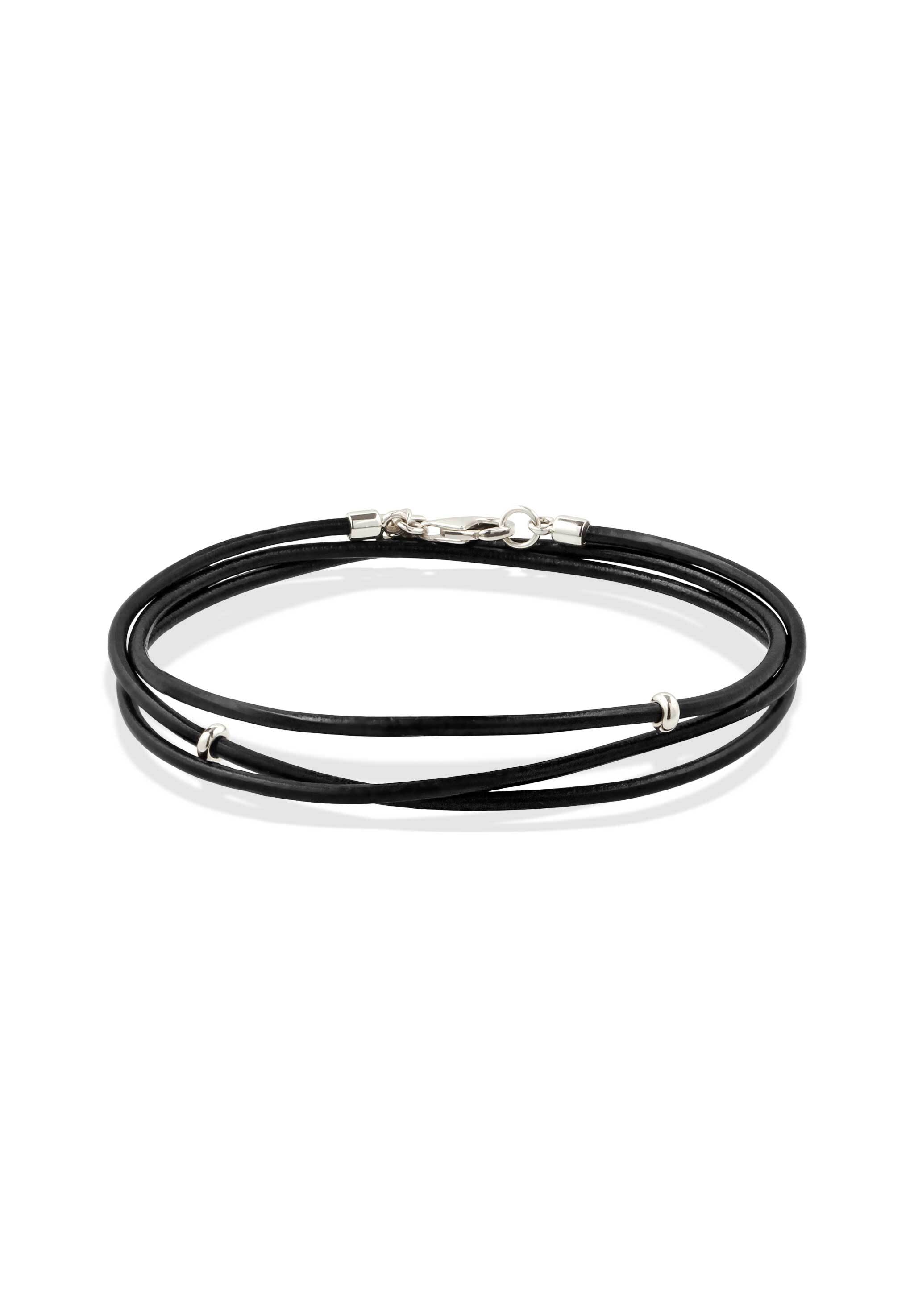 Kuzzoi Lederarmband »Armband Leder Herren 925 Sterling Silber«