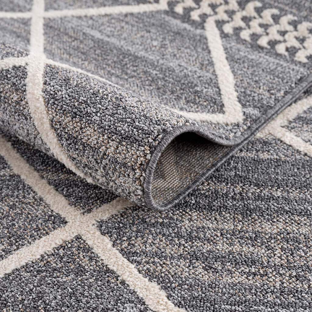 Carpet City Teppich »Art 2645« rechteckig 7 mm Höhe Läufer, Kurzflor, mit Kettfäden, Rauten-Optik