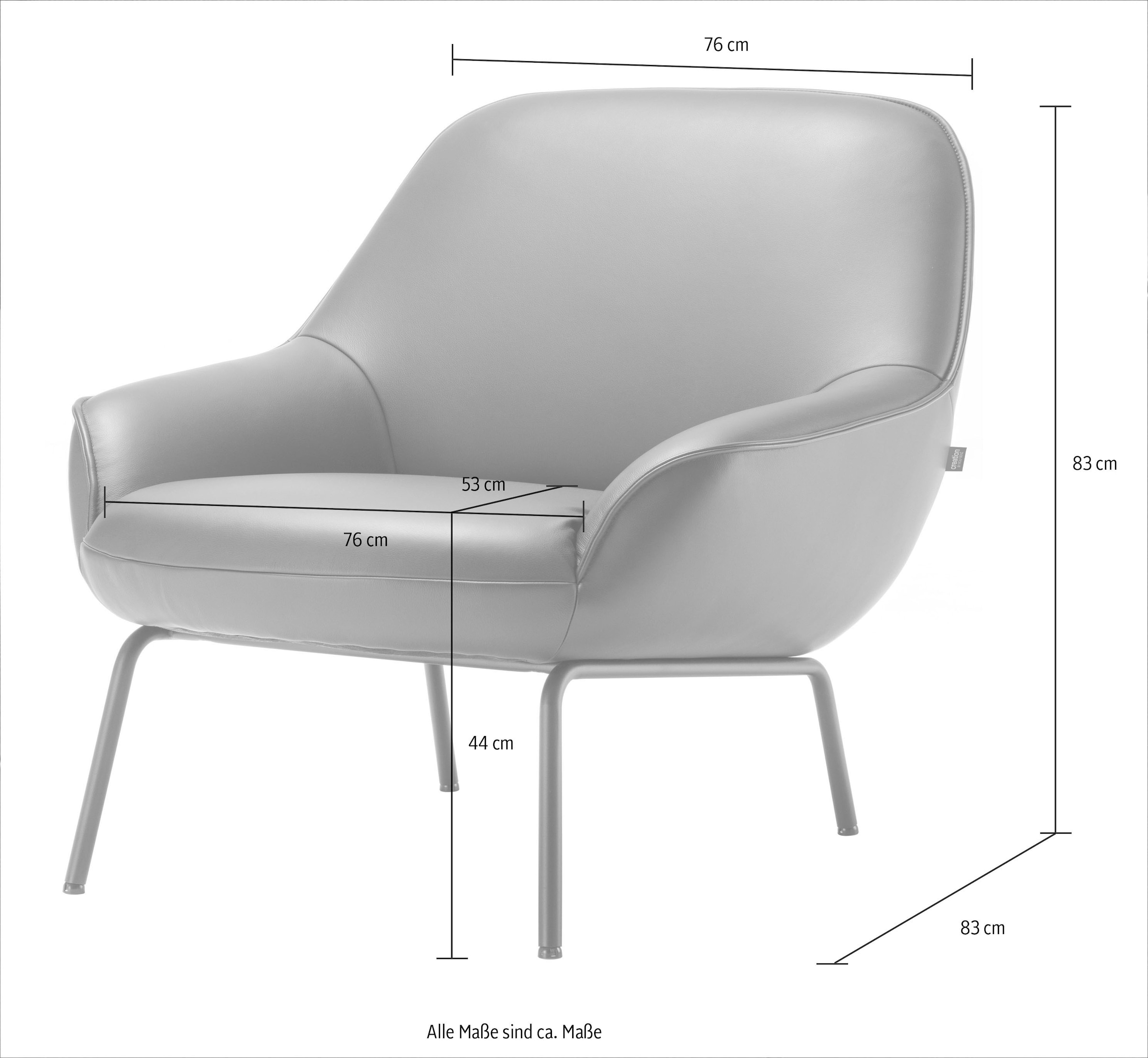 Creation BY ROLF BENZ Sessel »Designsessel CR.482 in hochwertiger Detailverarbeitung«, und tollem Sitzkomfort