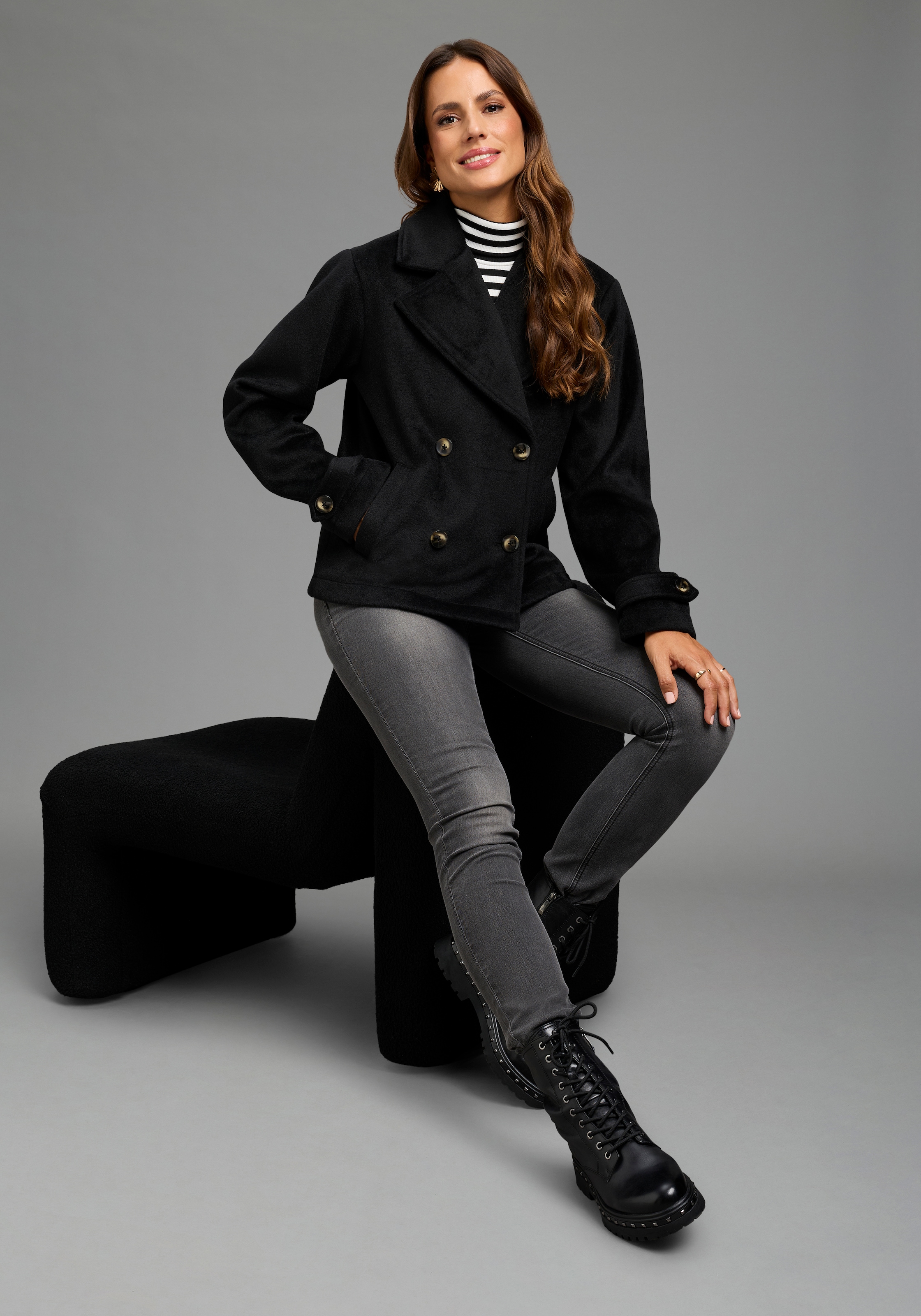 Laura Scott Cabanjacke kurz Jacke in Wolloptik