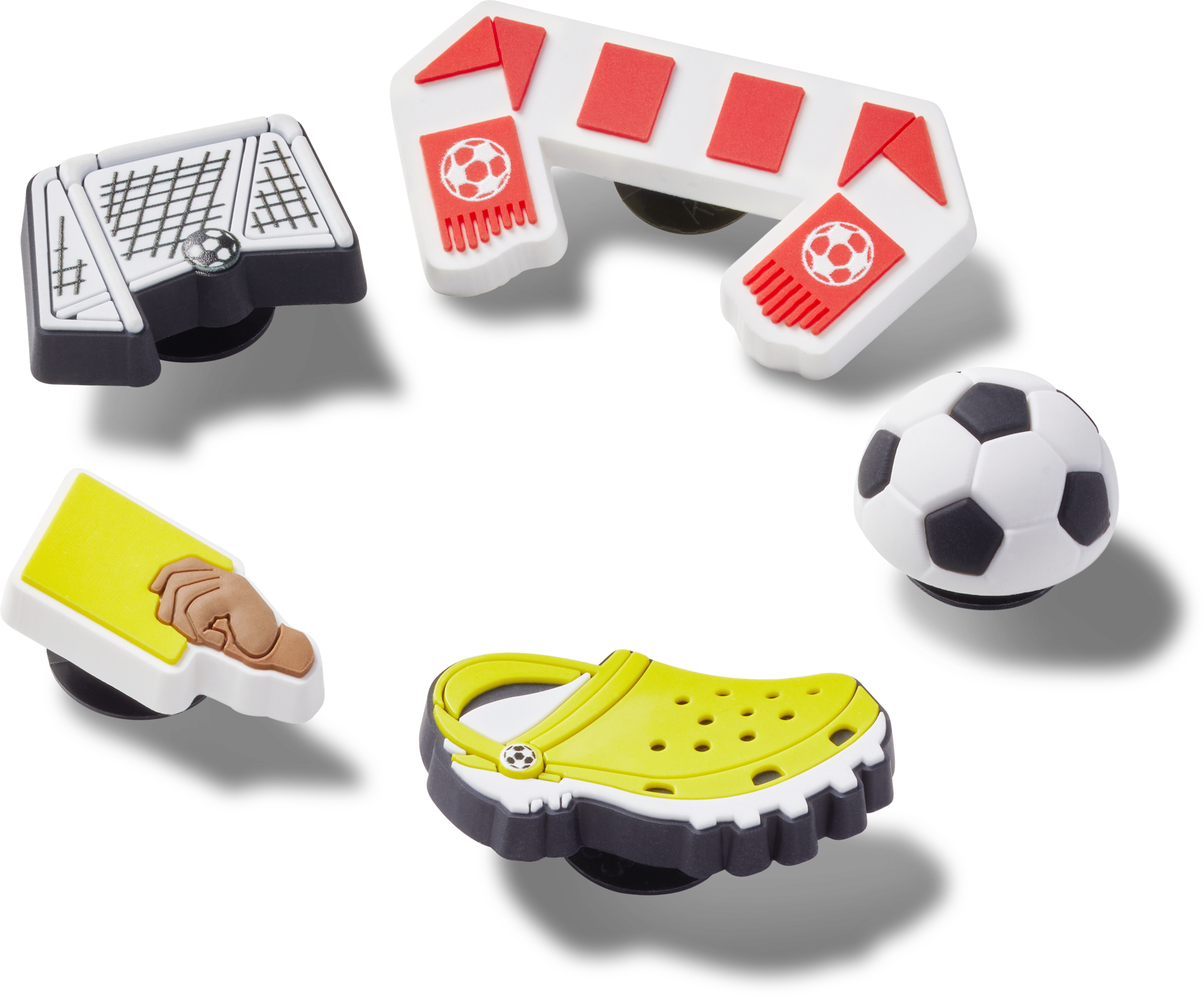 Crocs Schuhanstecker »Jibbitz "Soccer Team"« Set, Kein Spielzeug. Nicht für Kinder unter 3 Jahren geeignet, 5 mit coolen Fußball Motiven