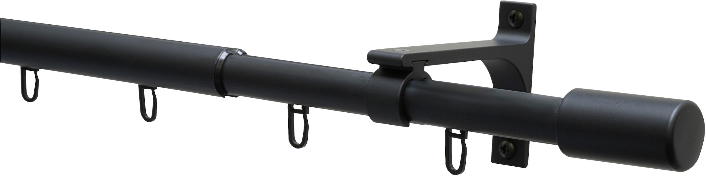 GARDINIA Gardinenstange »Gardinenstangen Set Thasos« Ø 19 mm 1 läufig-läufig mit Bohren, Schrauben, Wandmontage, Aluminium