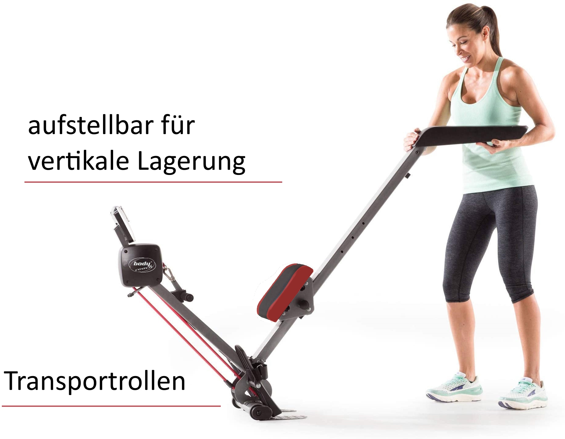 body coach Ruderzugmaschine »Tube Allround-Fitnessgerät 3fach Band-Zugsystem klappbar«, Rudermaschine, 3 Widerstandsstufen