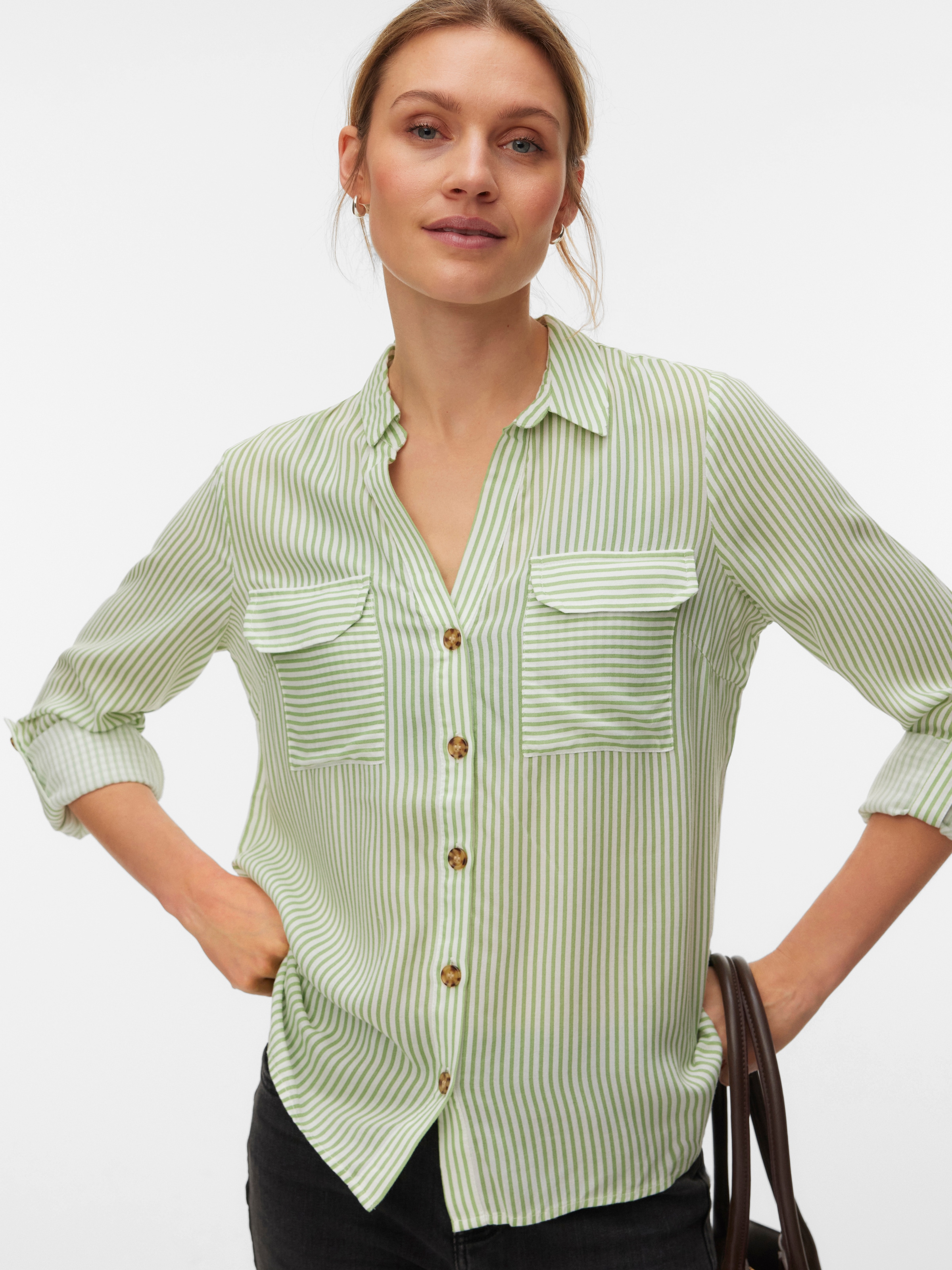 Vero Moda Hemdbluse »VMBUMPY L/S SHIRT NEW WVN GA NOOS« Viskose, regular fit