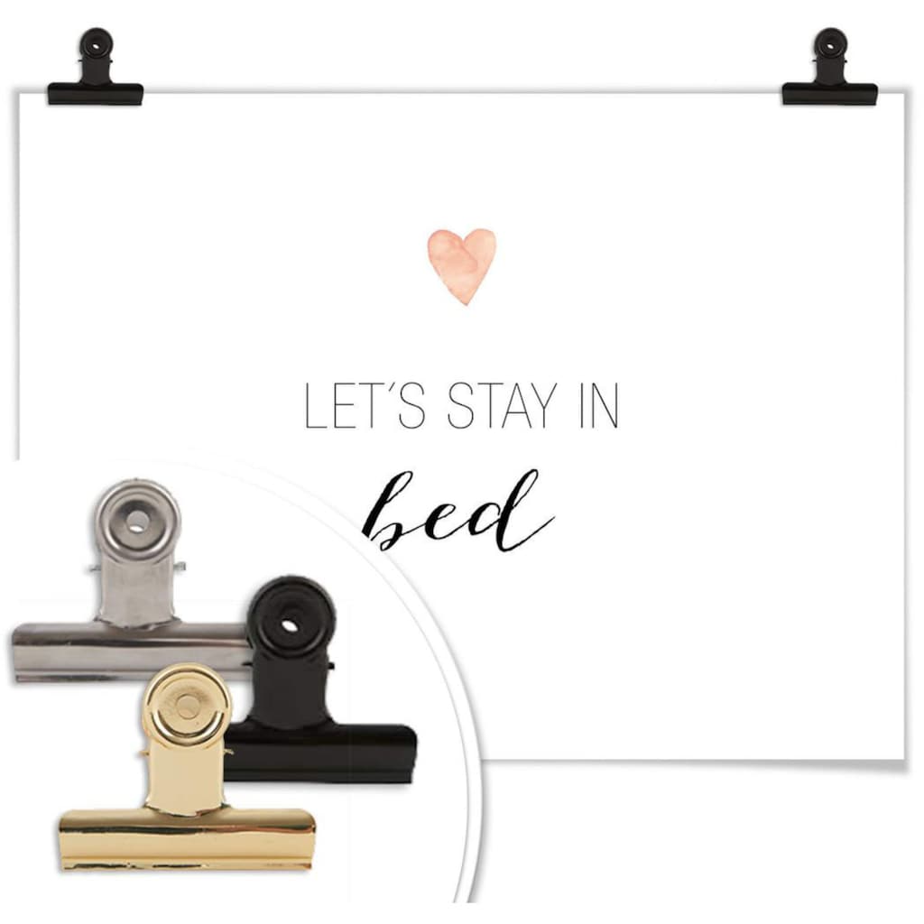 Wall-Art Poster »Let's stay in bed«, Schriftzug, (1 St.)