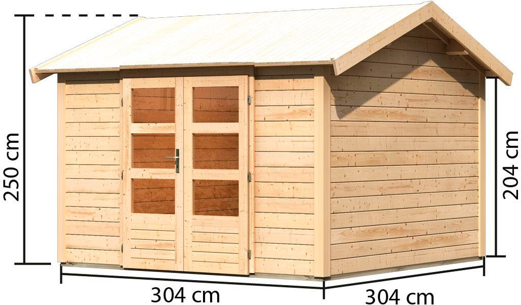Karibu Gartenhaus »Traufberg 7« naturbelassen