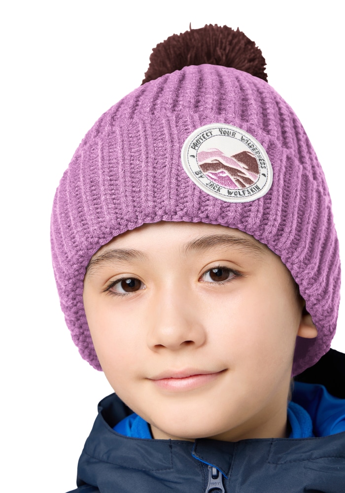 Jack Wolfskin Bommelmütze »POMPOM BADGE BEANIE K« Kindermütze, warm, mit Bommel