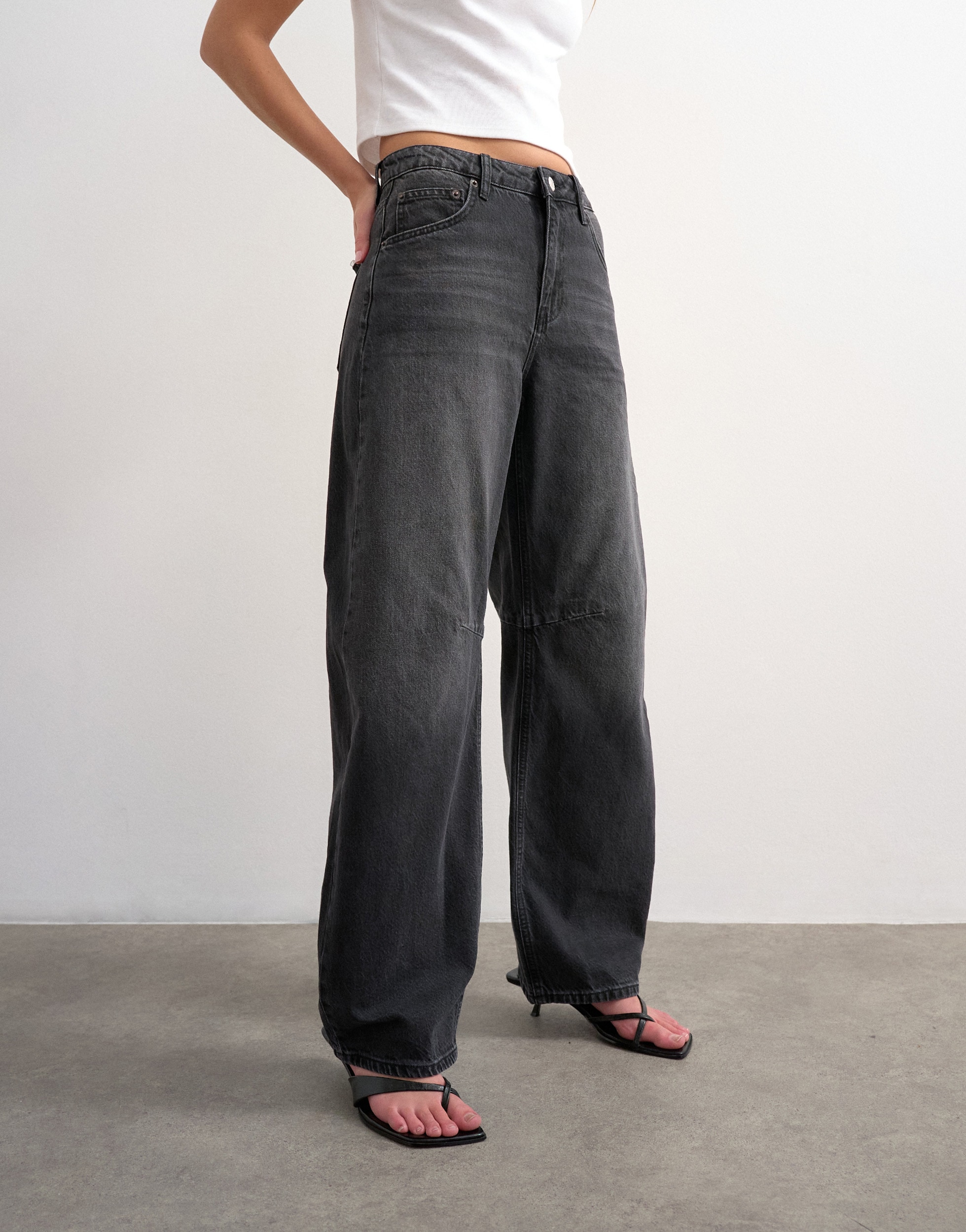 TOPSHOP Weite Jeans »TSBARREL HR DENIM JEANS BLW NOOS« Baumwolle, barrel fit, high waist