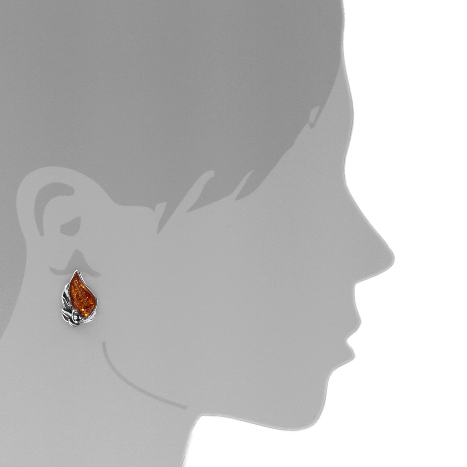 OSTSEE-SCHMUCK Paar Ohrstecker »- Jana - Silber 925/000 - Bernstein«