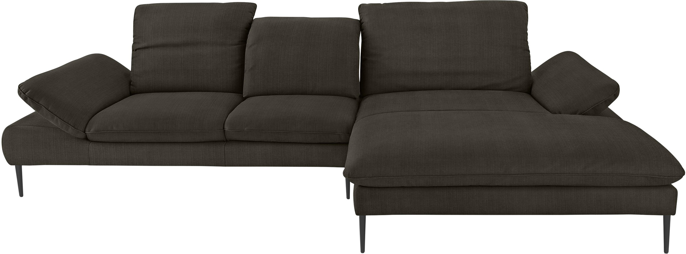 W.SCHILLIG Ecksofa »enjoy&MORE, Designsofa, bequem, zeitlos und elegant, L-Form« Sitztiefenverstellung, Füße schwarz pulverbeschichtet, Breite 340 cm