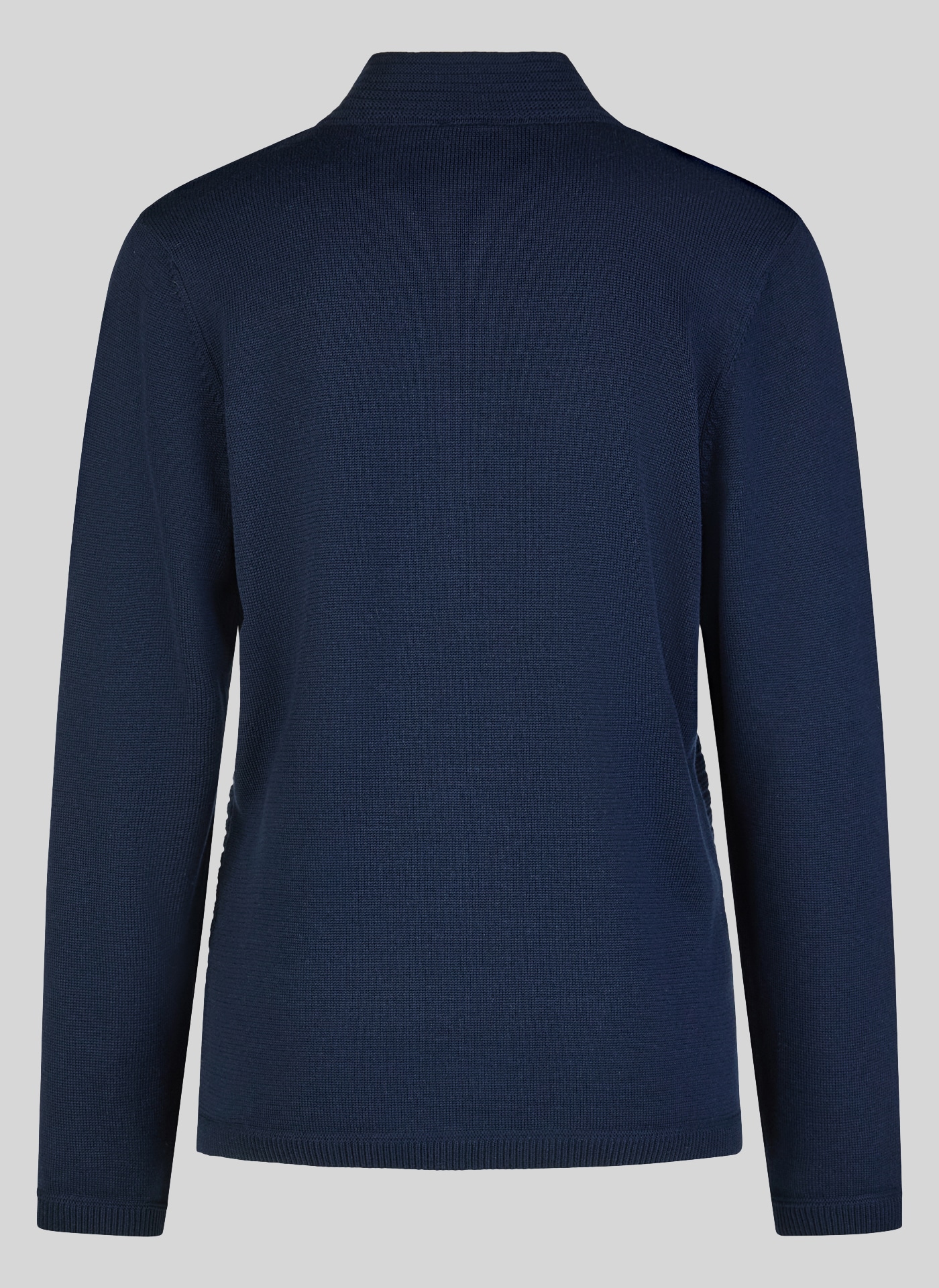 Rabe Strickjacke mit Stehkragen und Reißverschluss