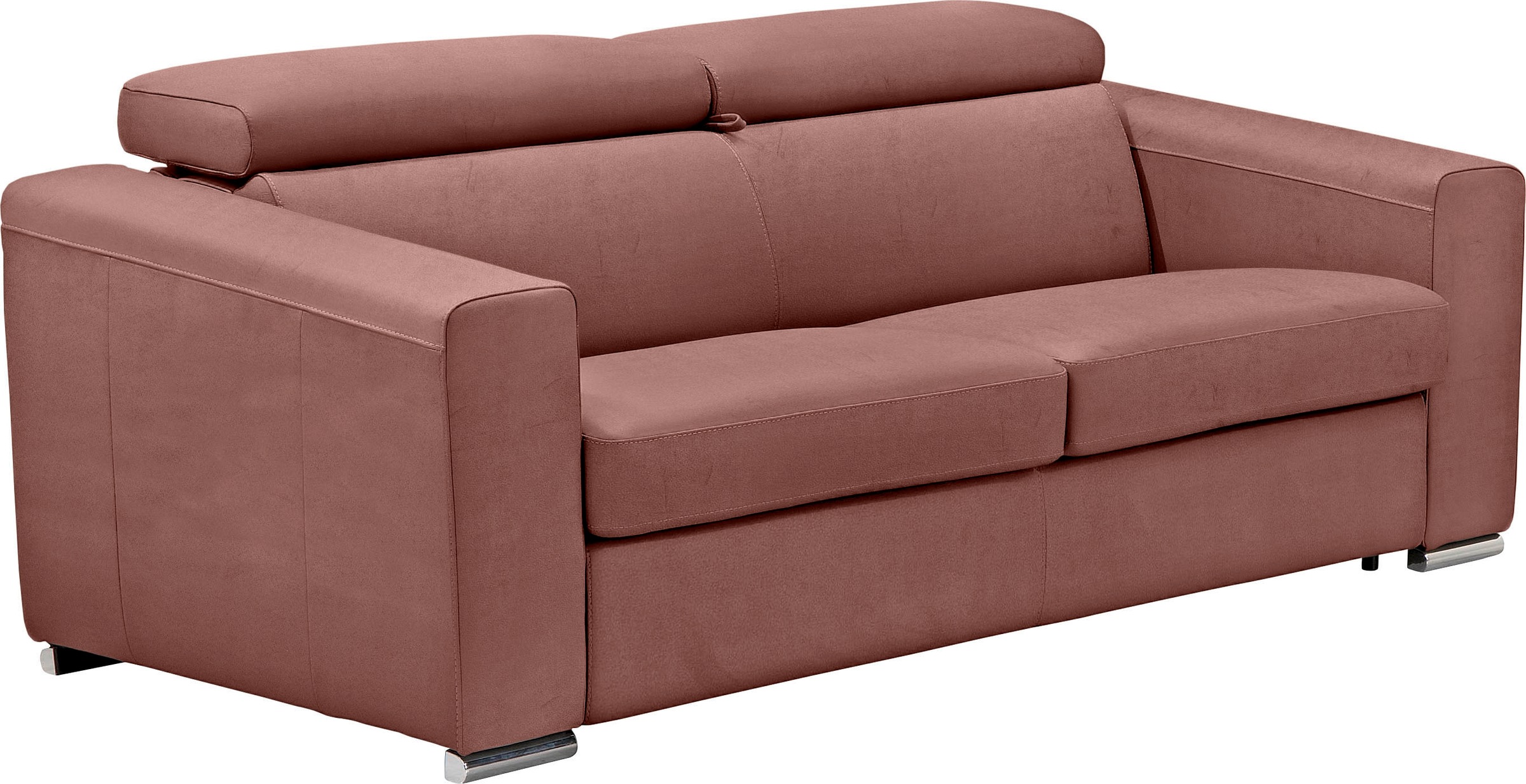 Egoitaliano Schlafsofa »Cabiria, Design und super Sitz- und Liegekomfort«, Sofa inkl. Schlaffunktion, Kopfteile verstellbar, mit Metallfüßen