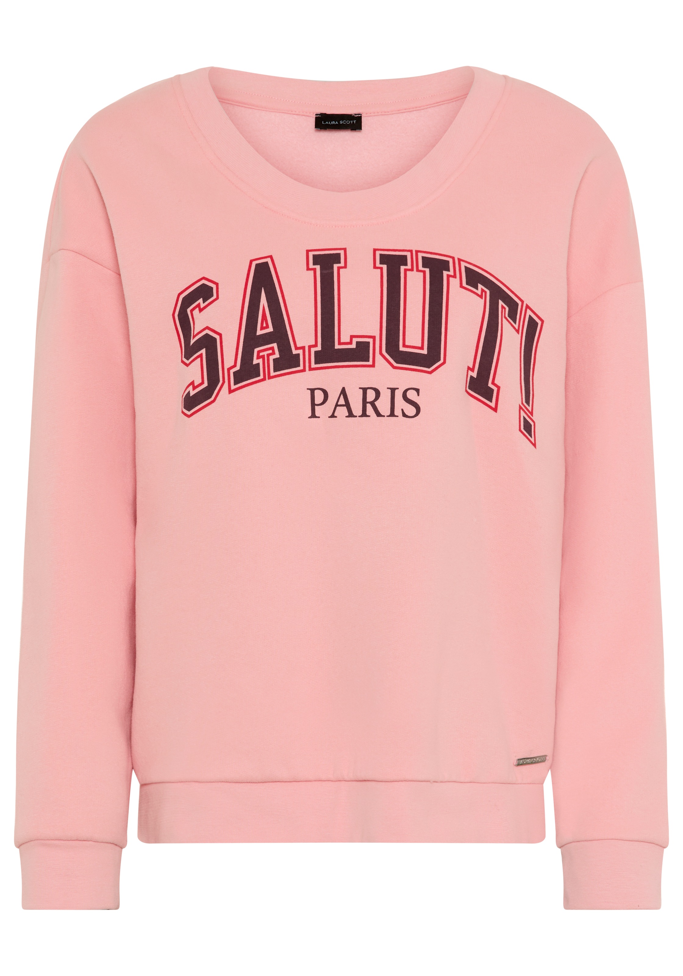 Laura Scott Sweatshirt, Angeraute Sweatware mit modischem Print und Rundhals-Ausschnitt