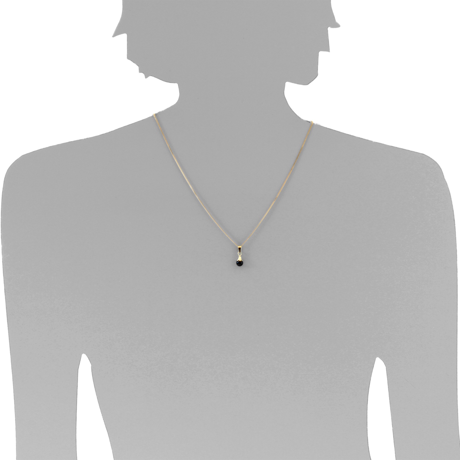 OSTSEE-SCHMUCK Kettenanhänger »- Glocke - Gold 333/000 - Onyx«