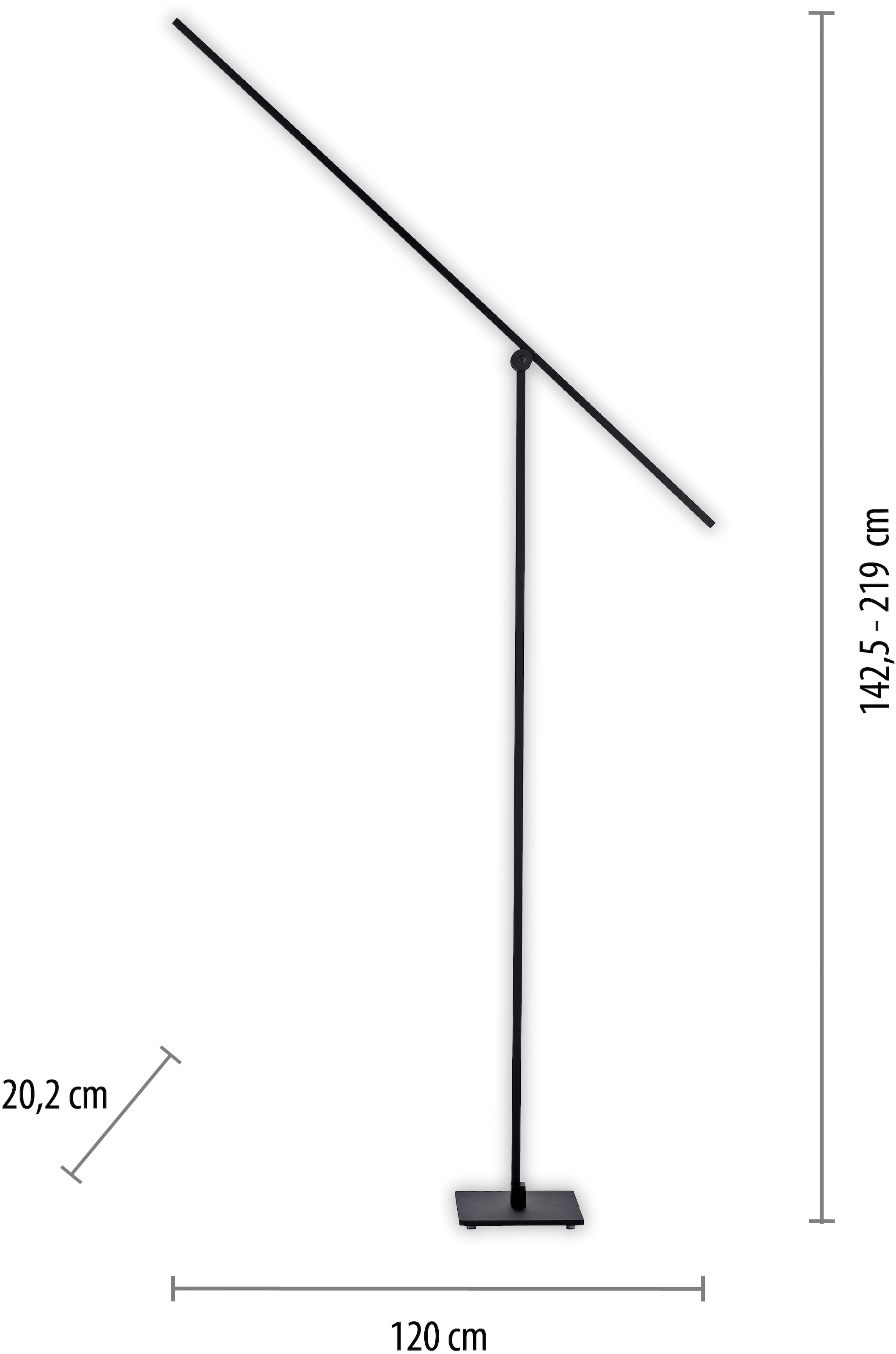 Neuhaus PURE LED Stehlampe »PURE Grafo« LED-Board 1 Stk. Warmweiß 3-Stufen Touchdimmer (20%-50%-100%), Lesearm schwenkbar