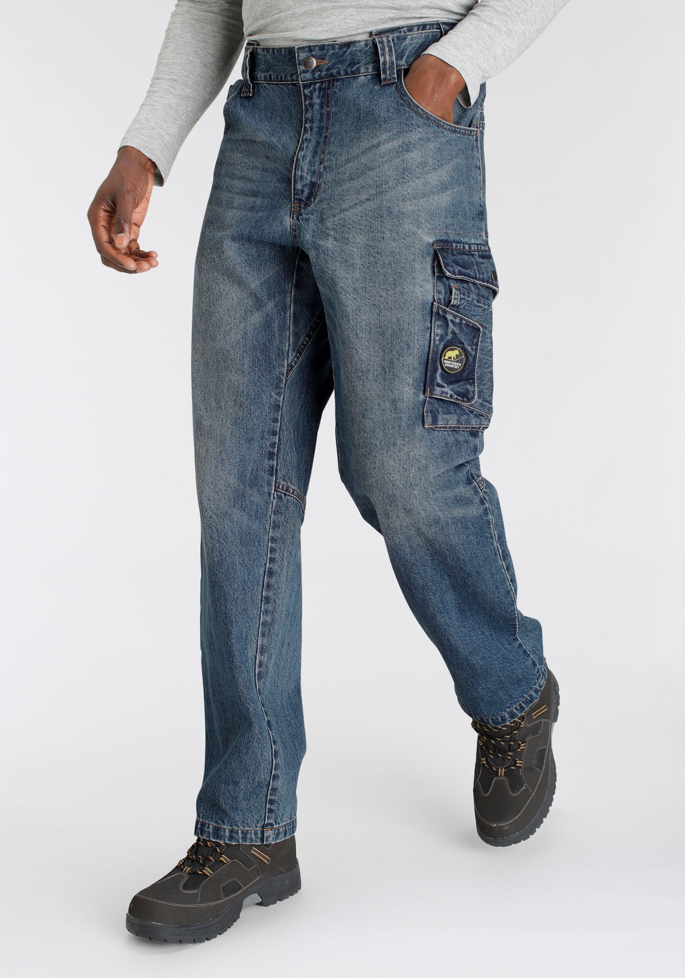 Jeansstoff, dehnbarem OTTO praktischen mit »Multipocket comfort Country bei robuster (aus fit), 9 100% Jeans«, Taschen Baumwolle, Arbeitshose kaufen Bund, mit Northern online