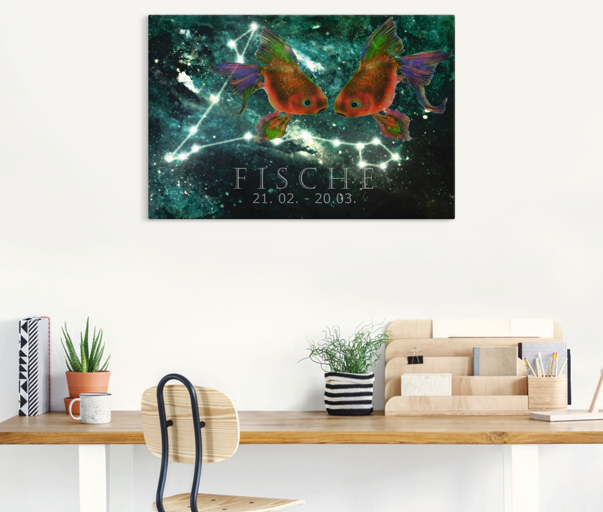 Artland Wandbild »Sternzeichen - Fische«, Bilder von Sternzeichen, (1 St.), als Leinwandbild, Poster in verschied. Größen