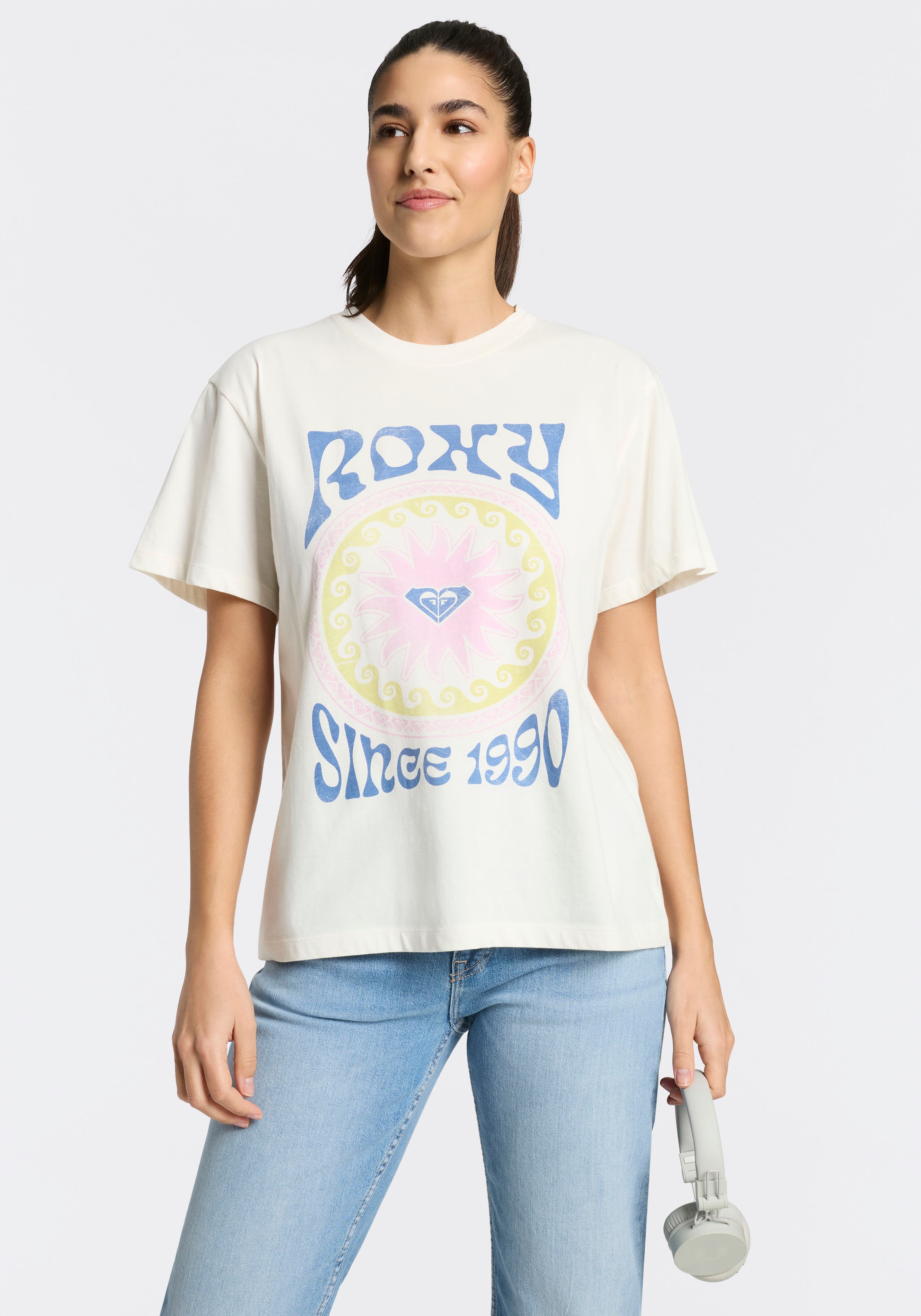 Roxy T-Shirt »O HANGLOOSE BALI WAVE« 2 sportlicher Stil, Kurzarm, Rundhalsausschnitt, aus Jersey