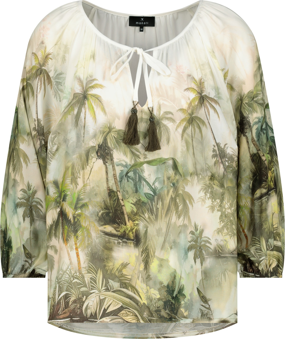 Monari Schlupfbluse »Bluse Tropical Allover« Regular fit mit tropischem Print
