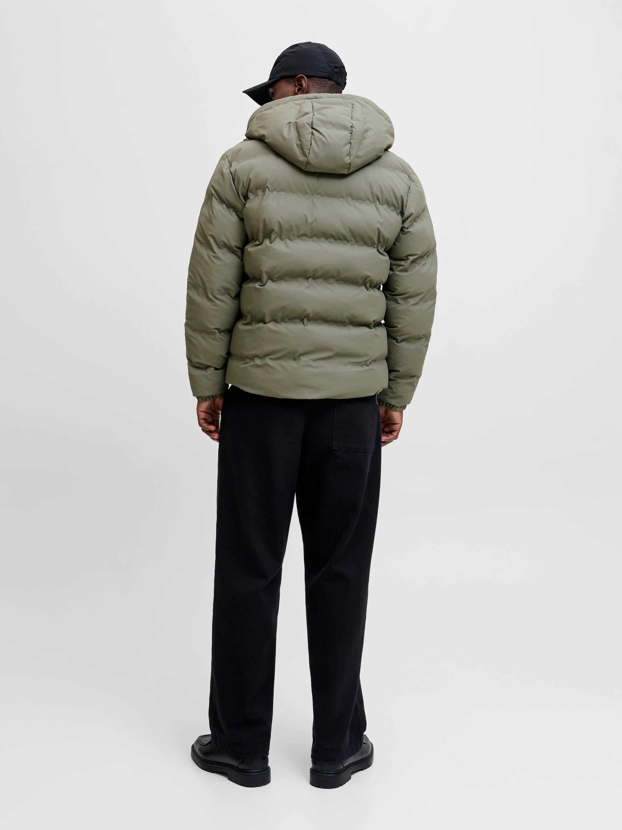 Jack & Jones Steppjacke »JJELEMENTS PU PUFFER SN« mit Kapuze