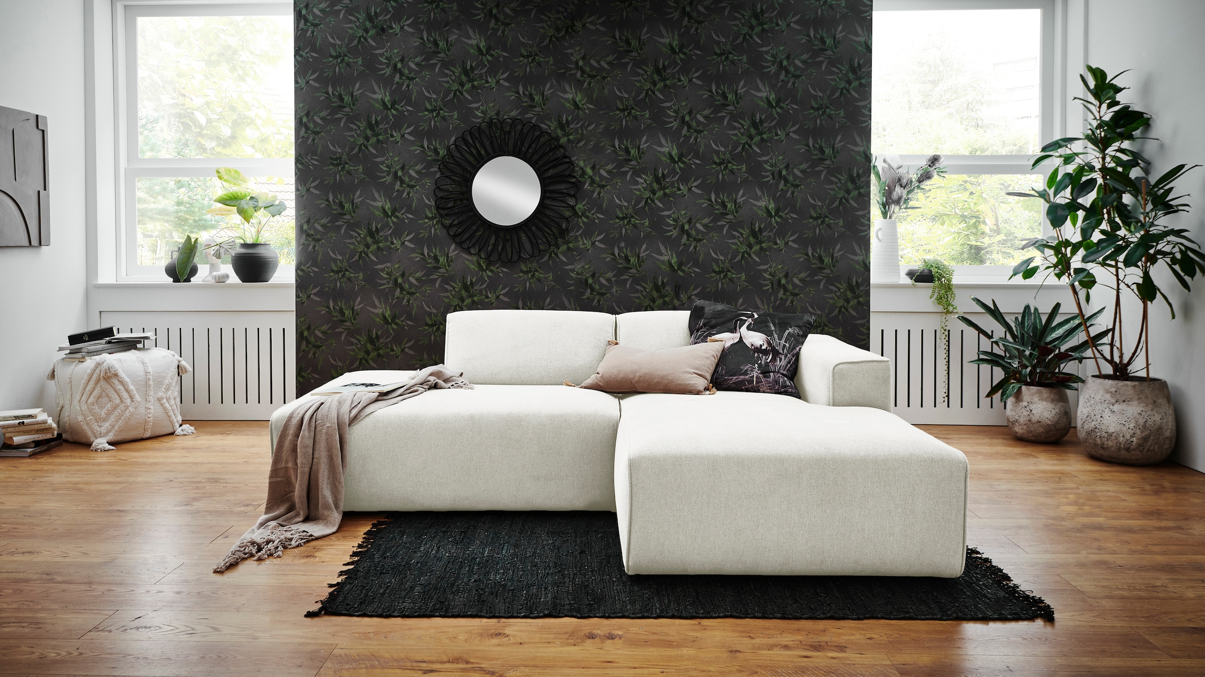 andas Ecksofa »Noord mit Kedernaht, Breite 227 cm«, mit Kedernaht, Breite 227 cm, Cord, Struktur