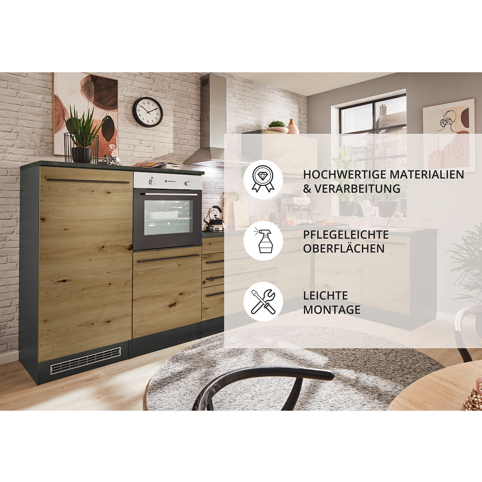 BASIC by Balculina Winkelküche »Jazz« Stellbreite 320/175 cm, wahlweise mit E-Geräten