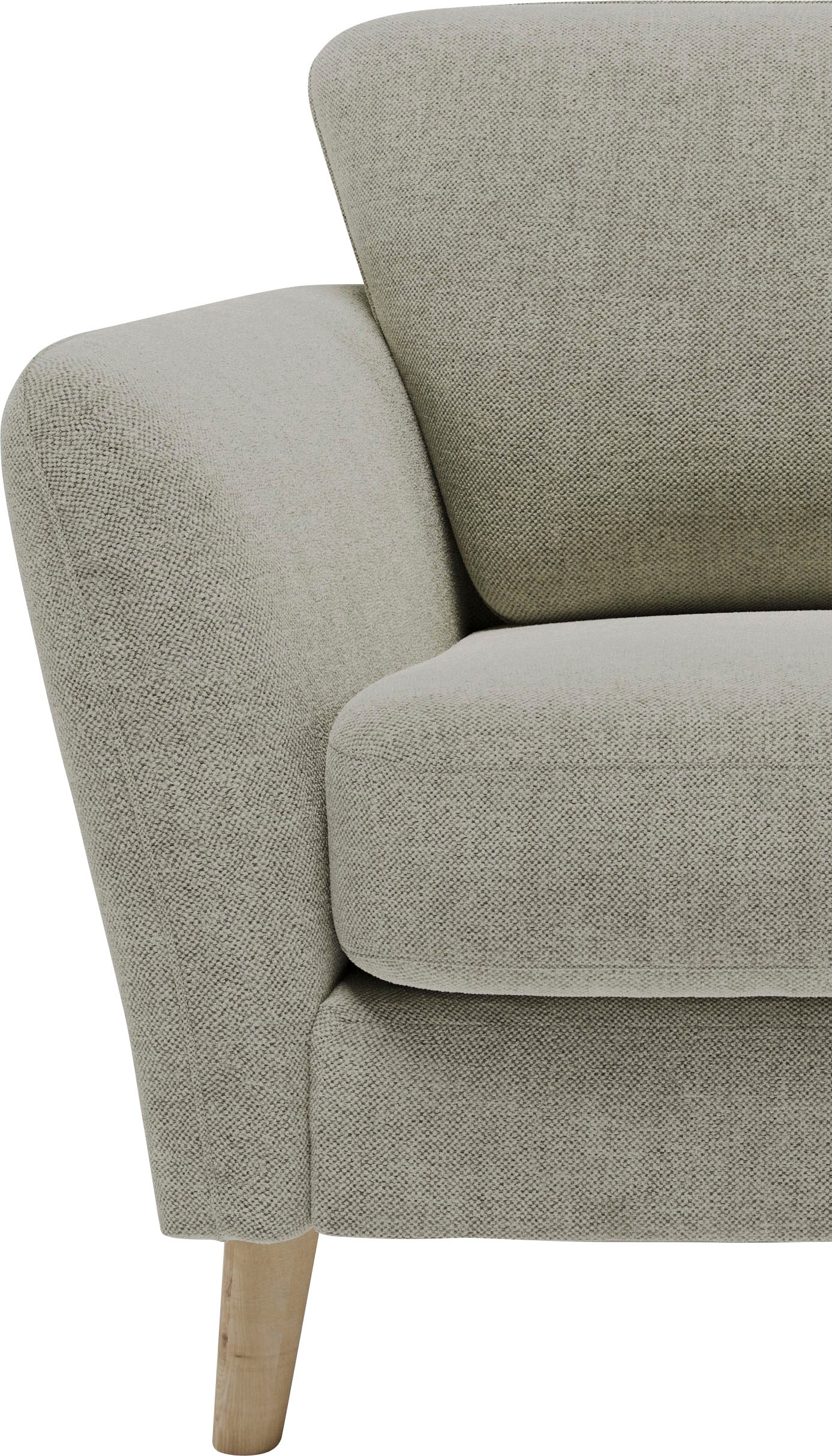 Home affaire Wohnlandschaft »MARSEILLE XXL 349cm, U-Form, Ottomane rechts/links wählbar« Massivholzbeine Eiche, Landhausstil, Wellenunterfederung