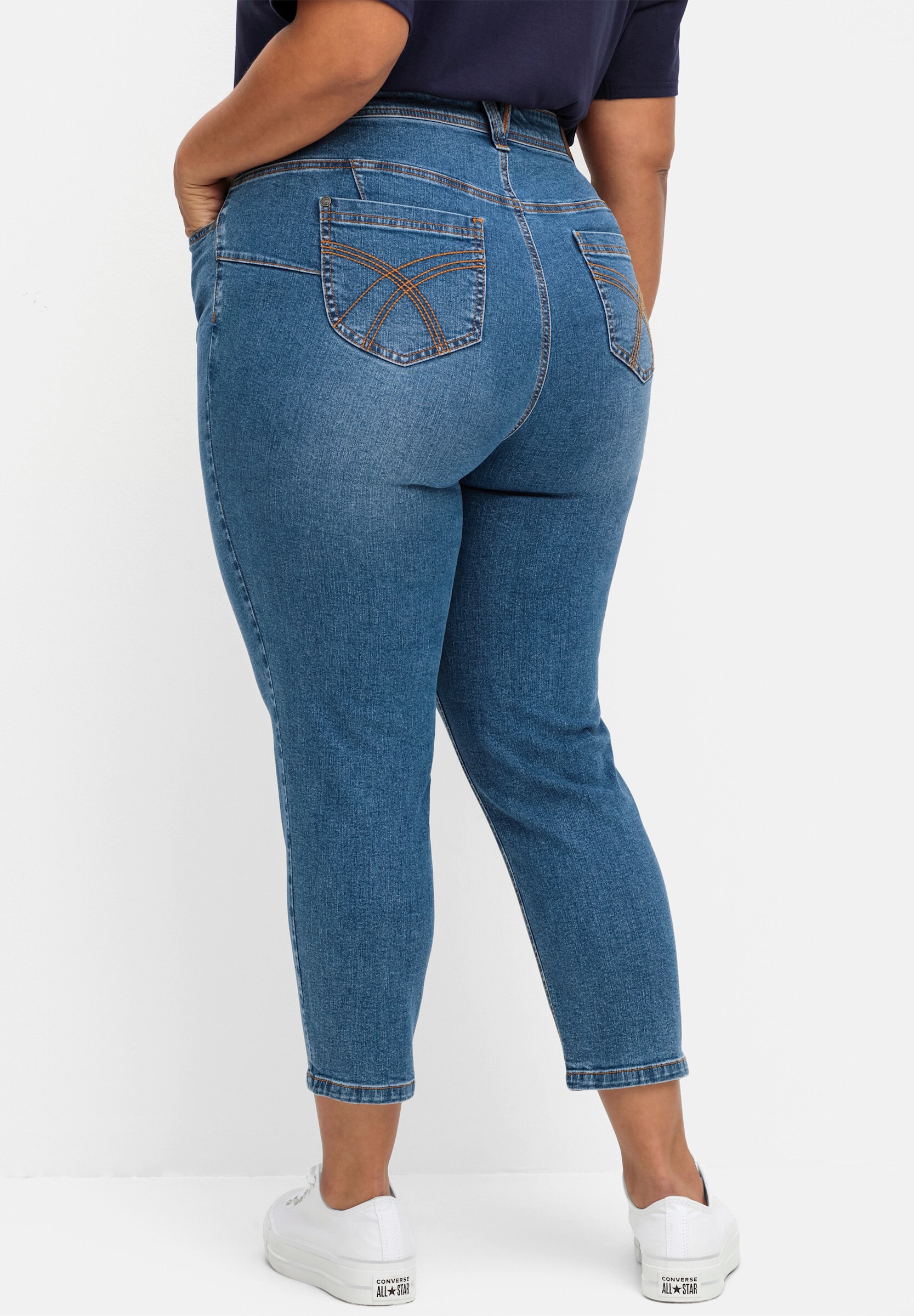 Sheego 5-Pocket-Jeans »7/8-Jeans High-waist-Jeans mit schmalem 7/8-Bein« im Curvy-Schnitt SUSANNE