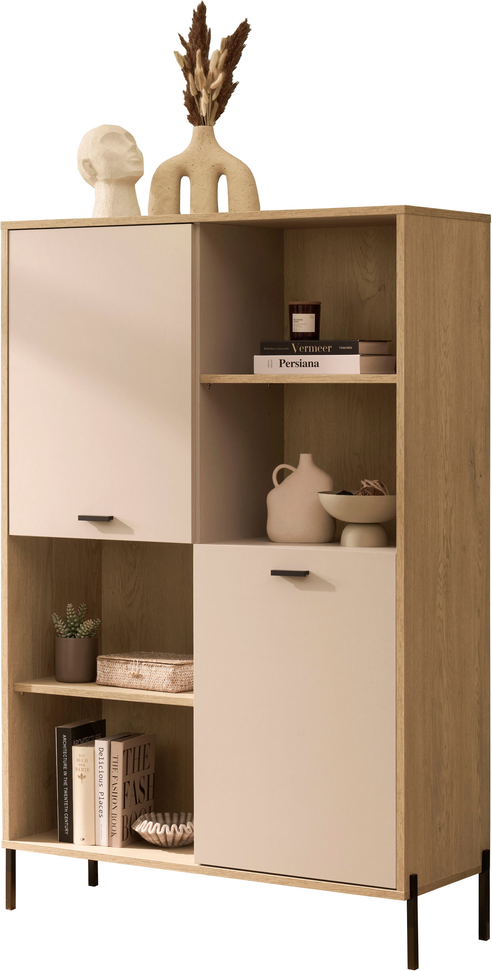 Home affaire Regalelement »Fredericia, modernes Regal, Kommode in Kaschmir, Highboard, Standregal« ausreichend Stauraum, offene & geschlossene Fächer, 105 cm breit