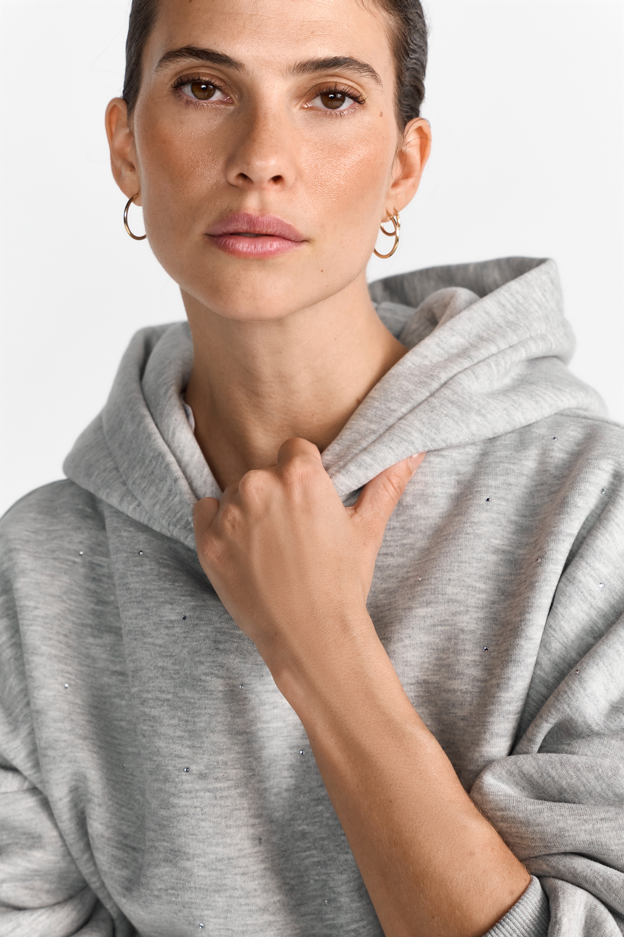 RICHROYAL Hoodie, mit Strasssteinen, oversized fit
