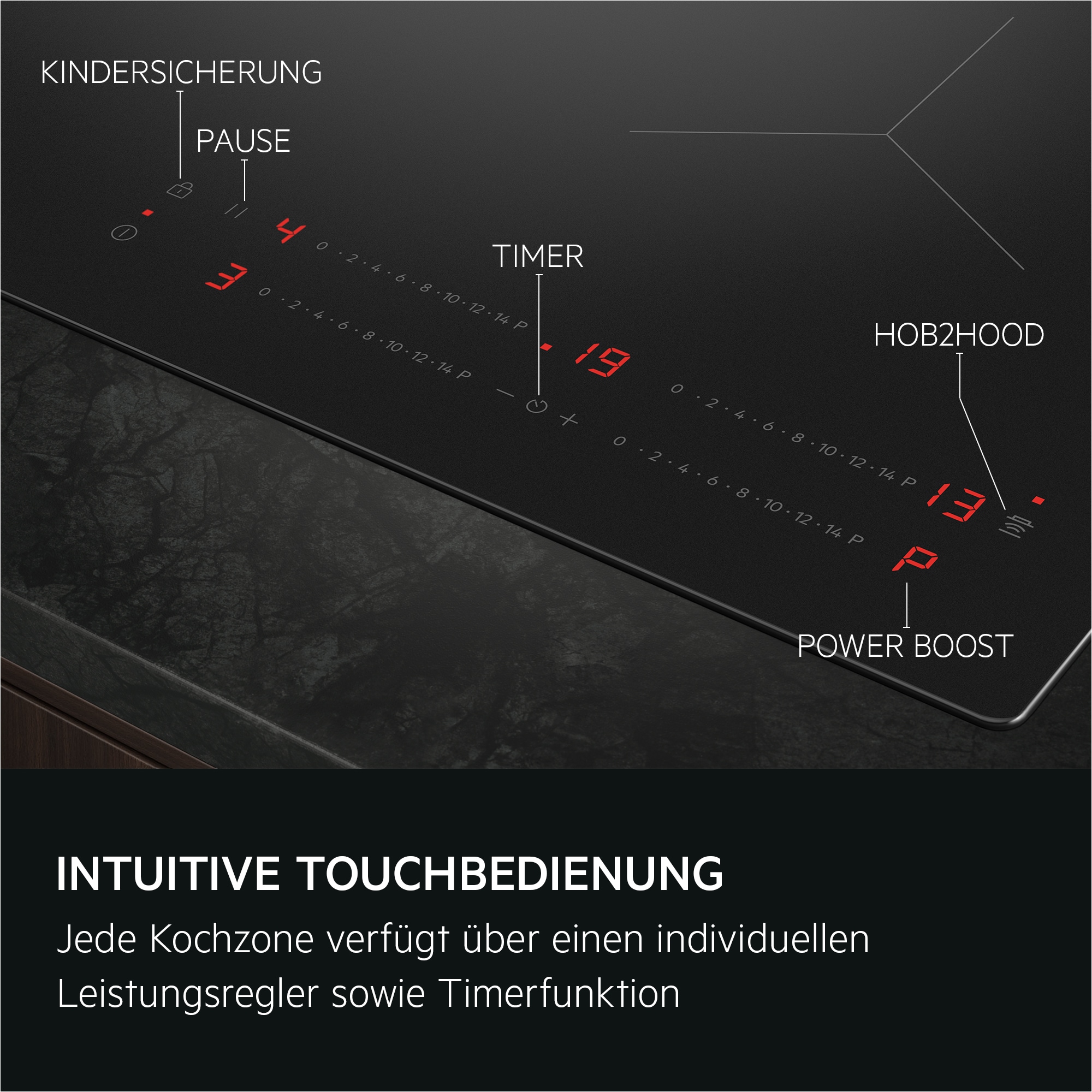 AEG Induktions-Kochfeld »TO841A0FIT«, Kratzresistente SaphirMattSE-Oberfläche, Made in Germany, Powerboost