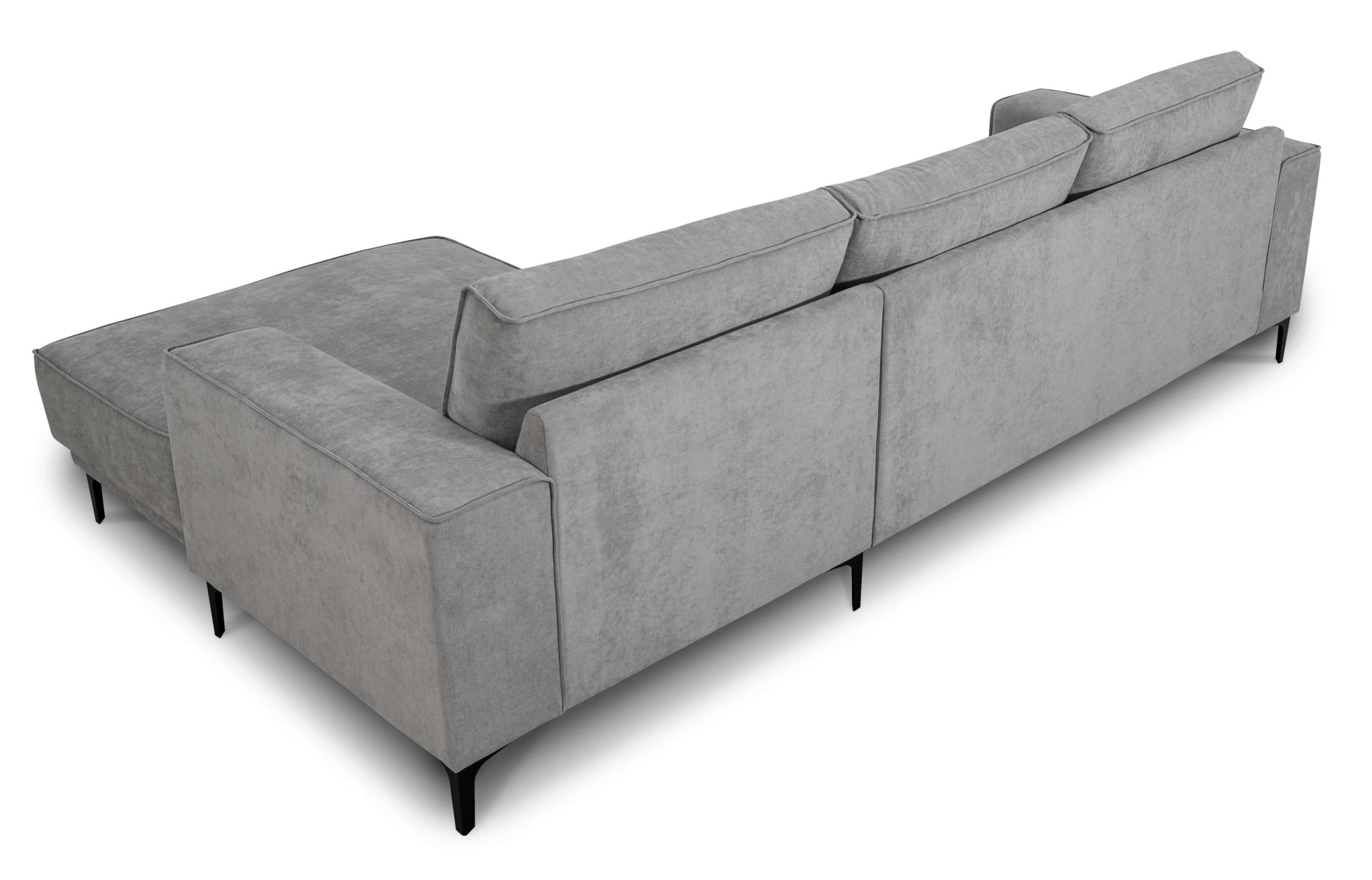 Places of Style Ecksofa »Polsterecke Oland, Struktur, Flachgewebe, Luxus-Microfaser, Boucle«, L-Form, 280 cm, Wellenunterfederung, Skandi-Design, Metallfüße