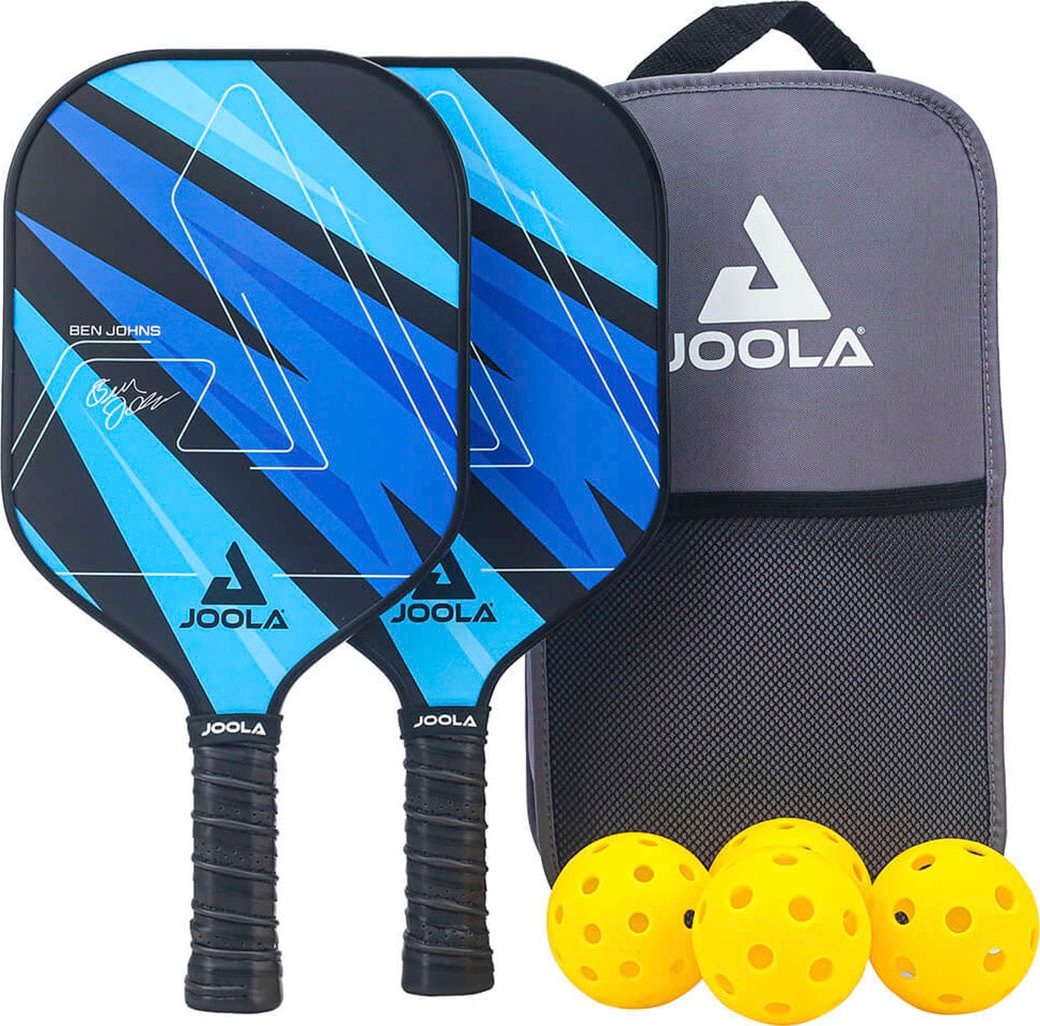 Joola Pickleballschläger »Ben Johns Blue Lightning Pickleball Set« Inklusive 2 Schläger, 4 Bällen und Tasche, ideal für Freizeitspieler in blau