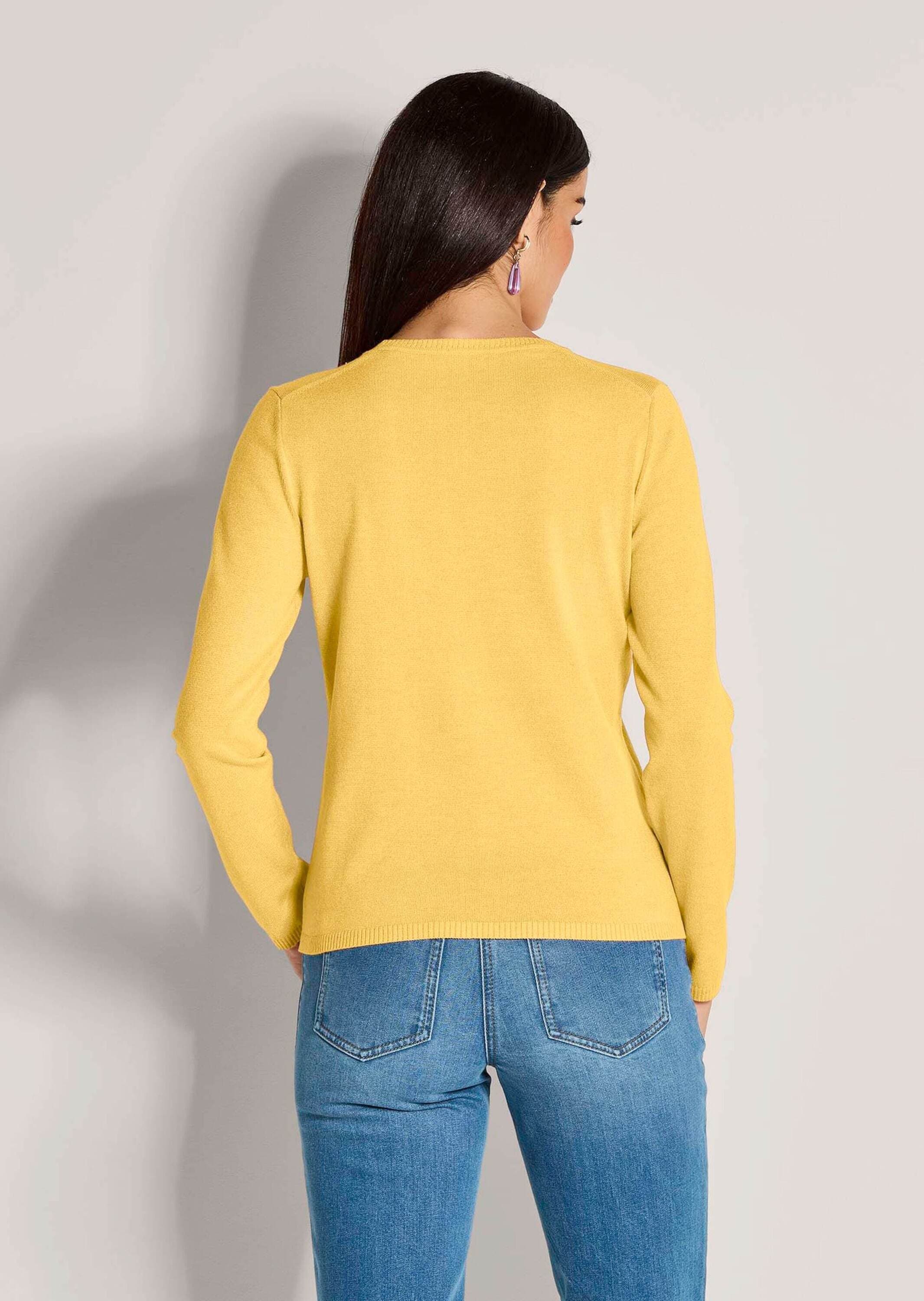 MADELEINE Longpullover »Pullover Leichtes Feinstrick-Oberteil mir Rundhals«