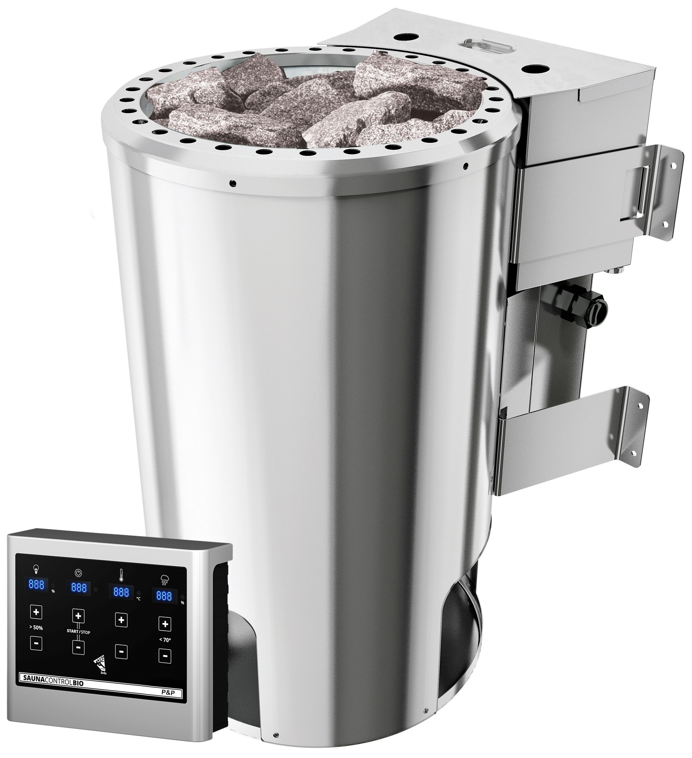 Karibu Sauna »Tomke« Set,  3,6-kW-Bio-Plug & Play Ofen mit externer Steuerung