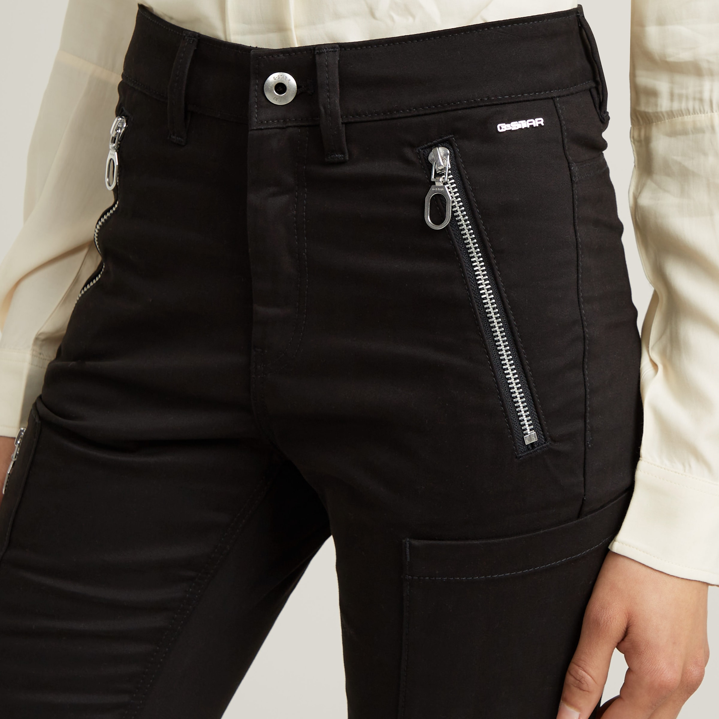 G-STAR Bikerhose »Biker Skinny Cargo«, mit kontrastfarbenen Reißverschlüssen