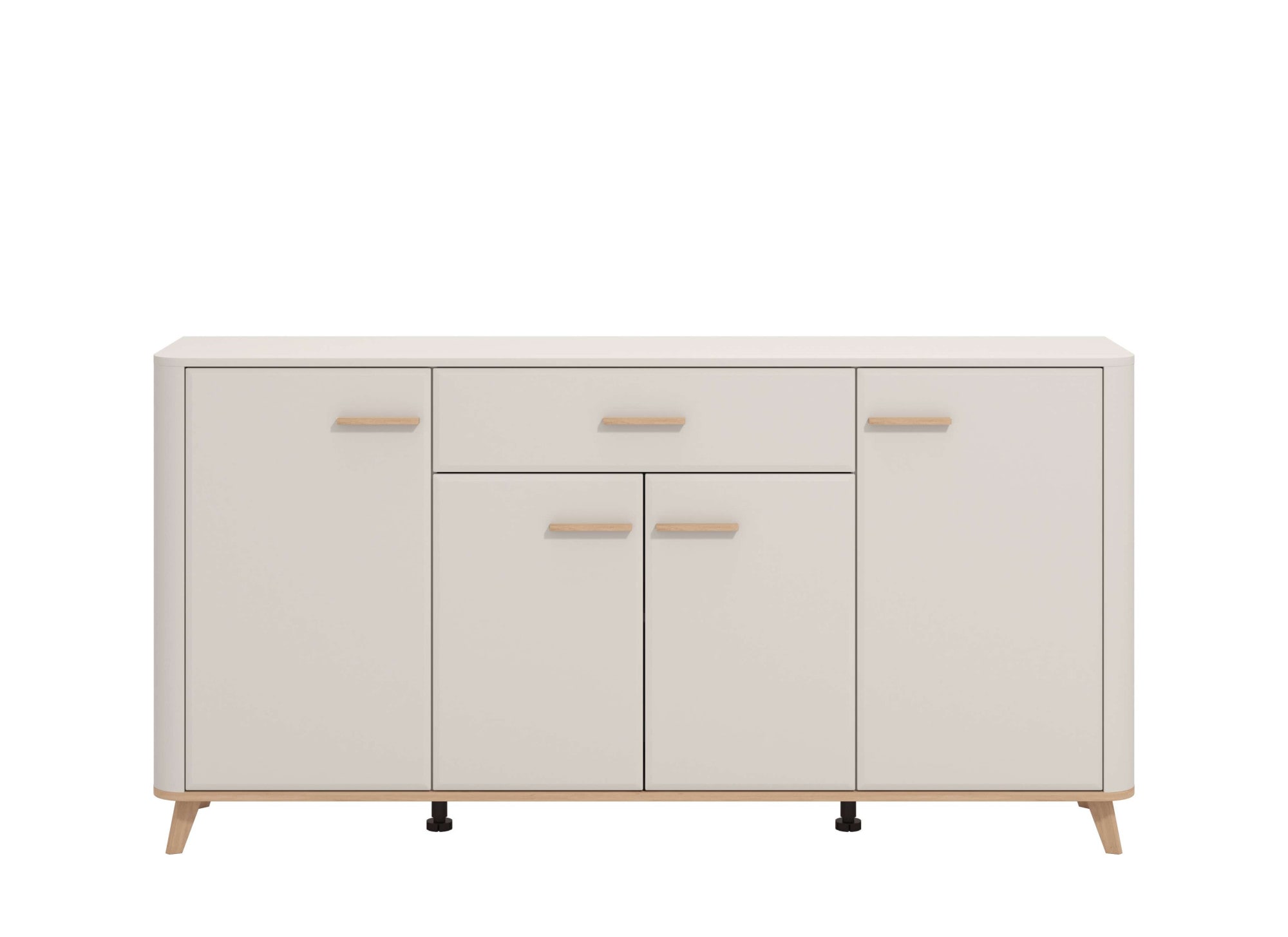 Home affaire Sideboard »Darwen Kombikommode, Sideboard, Schubladenkommode« Abgerundete Kanten, matte Kaschmir-Oberflächen, Maße: 179,5x40x90,5 cm