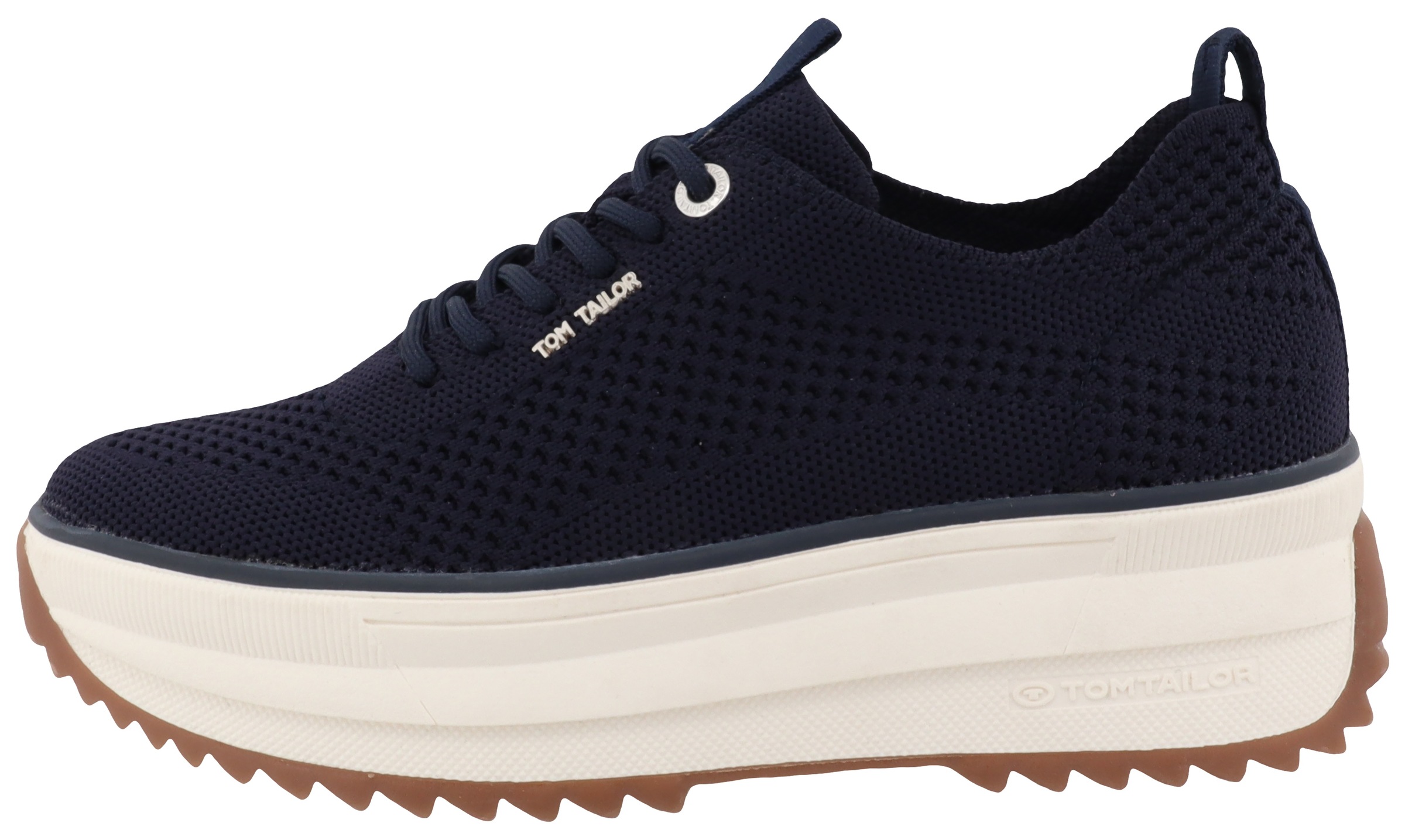 TOM TAILOR Plateausneaker »Josina«, in Strick-Optik, Freizeitschuh, Halbschuh, Schnürschuh