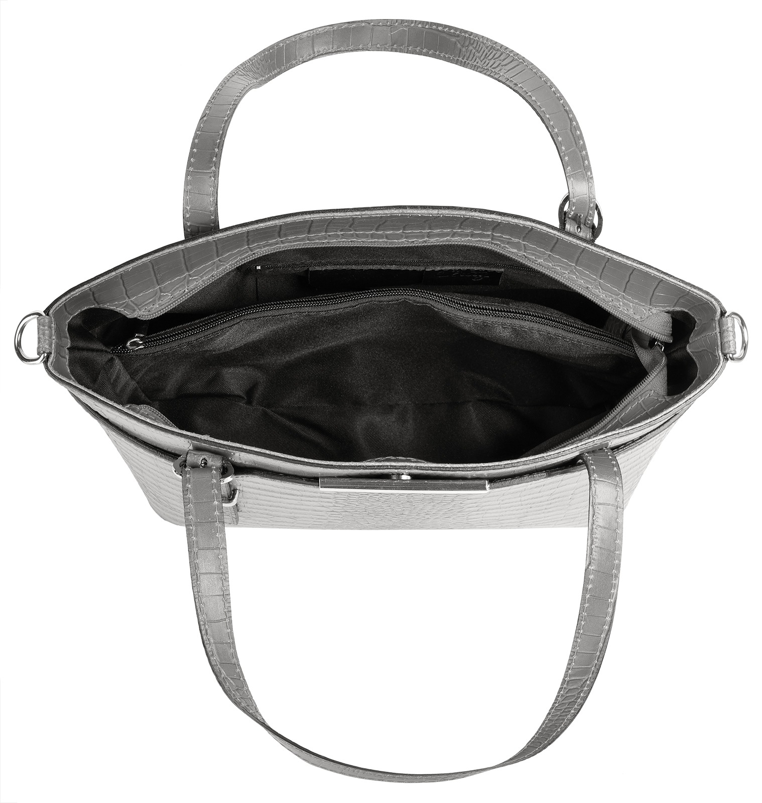 Cluty Henkeltasche, echt Leder, Made in Italy